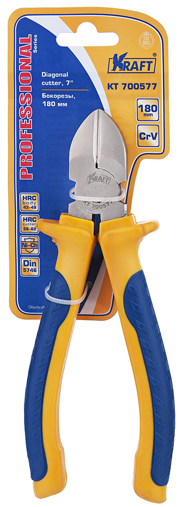 Бокорезы Kraft 180 мм КТ 700577КТ 700577 Бокорезы Kraft 180 мм КТ 700577КТ 700577- Cr-V, двухкомпонентная рукоятка