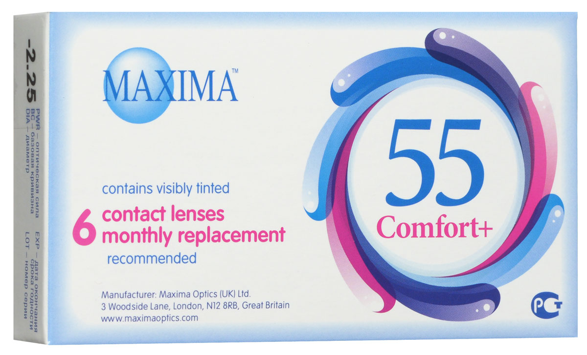 Maxima контактные линзы 55 Comfort Plus (6шт / 8.6 / -2.25)