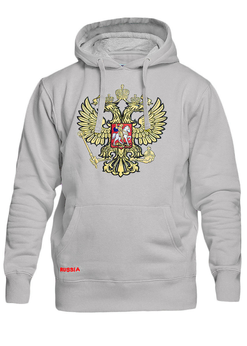 Толстовка Россия, цвет: серый. 140290. Размер XS (44)140290 Толстовка Россия, цвет: серый. 140290. Размер XS (44)140290Теплая толстовка Россия, изготовленная из высококачественного хлопкового материала, необычайно мягкая и приятная на ощупь, не сковывает движения, обеспечивая наибольший комфорт.Толстовка с капюшоном на кулиске спереди имеет карман-кенгуру. На груди она оформлена вышивкой в виде герба России. Толстовка имеет широкую мягкую резинку по низу, что предотвращает проникновение холодного воздуха, и длинные рукава с широкими эластичными манжетами, не стягивающими запястья. Эта модная и в тоже время комфортная толстовка отличный вариант как для активного отдыха, так и для занятий спортом!