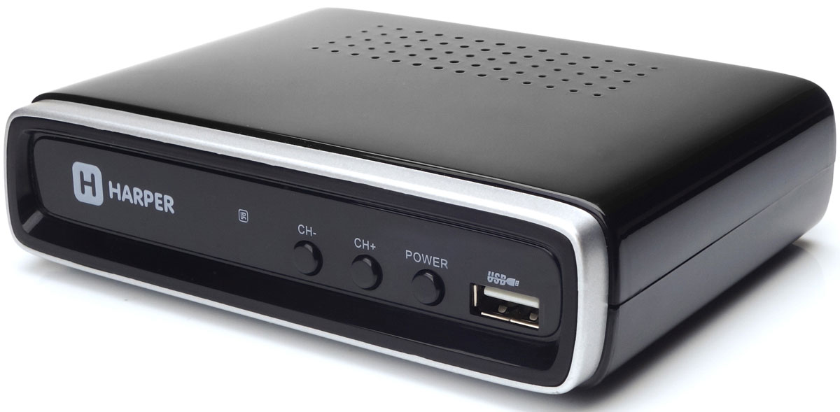 Harper HDT2-1200 телевизионный ресивер DVB-T2HDT2-1200 Harper HDT2-1200 телевизионный ресивер DVB-T2HDT2-1200Цифровой телевизионный ресивер Harper HDT2-1200. Встроенный телегид поможет вам определиться с выбором интересного сериала, фильма или передачи. Кроме того, любой фрагмент эфира может быть записан на внешний накопитель и воспроизведен в любое удобное для вас время. Также Harper HDT2-1200 может использован для воспроизведения мультимедийного контента. Поддерживаются практически все актуальные на сегодняшний день форматы, включая MKV-файлы.Процессор: MSD7802 (LQFP128)Тюнер: MXL608 (200 каналов)