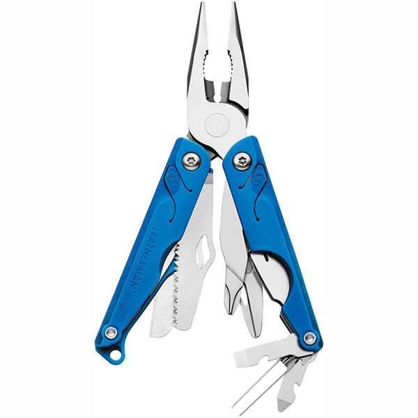 Мультитул Leatherman Leap , цвет: синий831839 Мультитул Leatherman Leap , цвет: синий831839Мультитул LEAP: из нержавеющей стали острогубцы,пассатижи, линейка,пинцет, кусачки для проводов,открывалка для бутылок, нож 420 НС, отвертка Phillips, средняя отвертка,маленькая отвертка,подпружиненные ножницы, пила, полиамидные накладки,эргономичный захват,съемное лезвие,длина лезвия 5,5 см, в сложенном состоянии 8,3 см,вес 138 гр.,Цвет синий. Упакован в картонную коробку.Гарантия 25 лет.