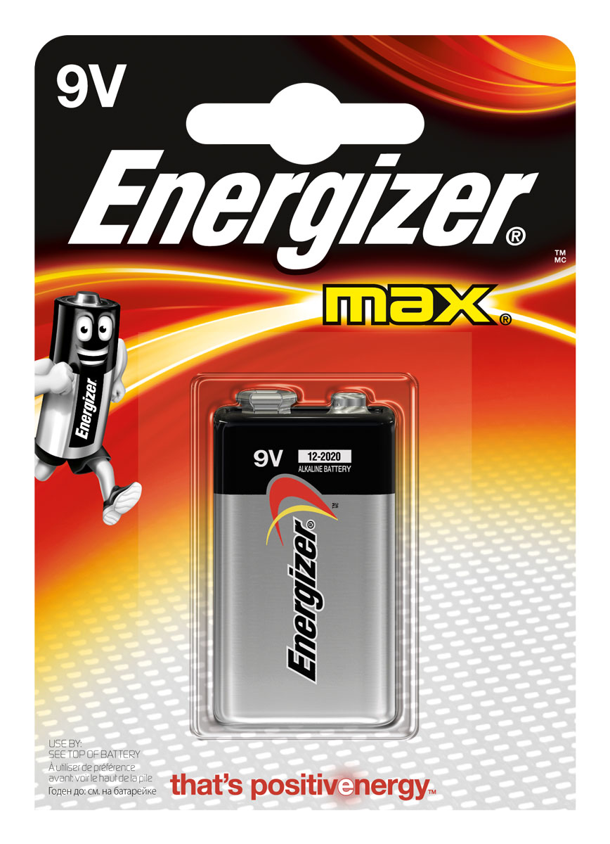 Батарейка Energizer Max, тип 9V/6LR61E300115900 Батарейка Energizer Max, тип 9V/6LR61E300115900Батарейка Energizer Max - безотказный источник энергии для устройств повседневного пользования. Это первая в мире щелочная батарейка без ртути. Работает до 45% дольше, держит заряд до 10 лет. Не протечет в вашем устройстве после окончательной разрядки в течение двух лет.