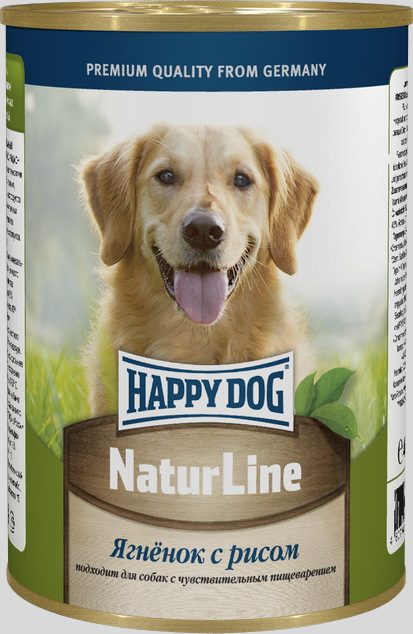 Консервы для собак Happy Dog Natur Line, ягненок с рисом, 400 г71434 Консервы для собак Happy Dog Natur Line, ягненок с рисом, 400 г71434Консервы для собак Happy Dog Natur line - это сбалансированный натуральный мясной рацион для собак. Консервы изготовлены по оригинальной технологии Интерквелл ГмБХ, Германия, из натурального мяса и мясопродуктов. Не содержит сои, искусственных красителей, консервантов и ГМО. Подходят для собак с чувствительным пищеварением.Состав: мясо ягненка, рис , витаминно-минеральный комплекс, растительного масла.Аналитический состав: протеин 11%, жир 4,5%, клетчатка 0,5%, влажность 80%.Товар сертифицирован.