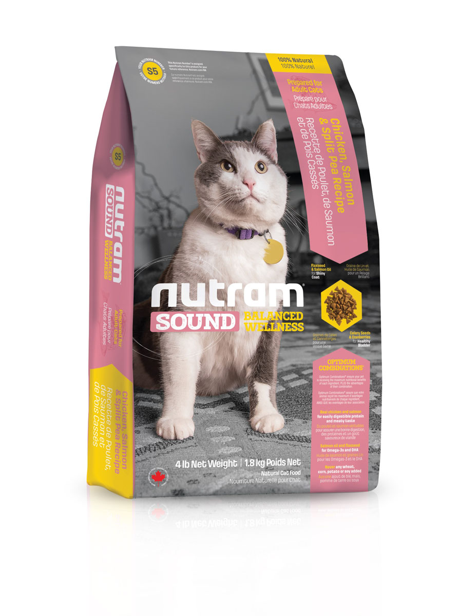 Сухой корм для взрослых кошек S5 Nutram Sound Balanced Wellness AdultSenior Cat Food 6.8 кг