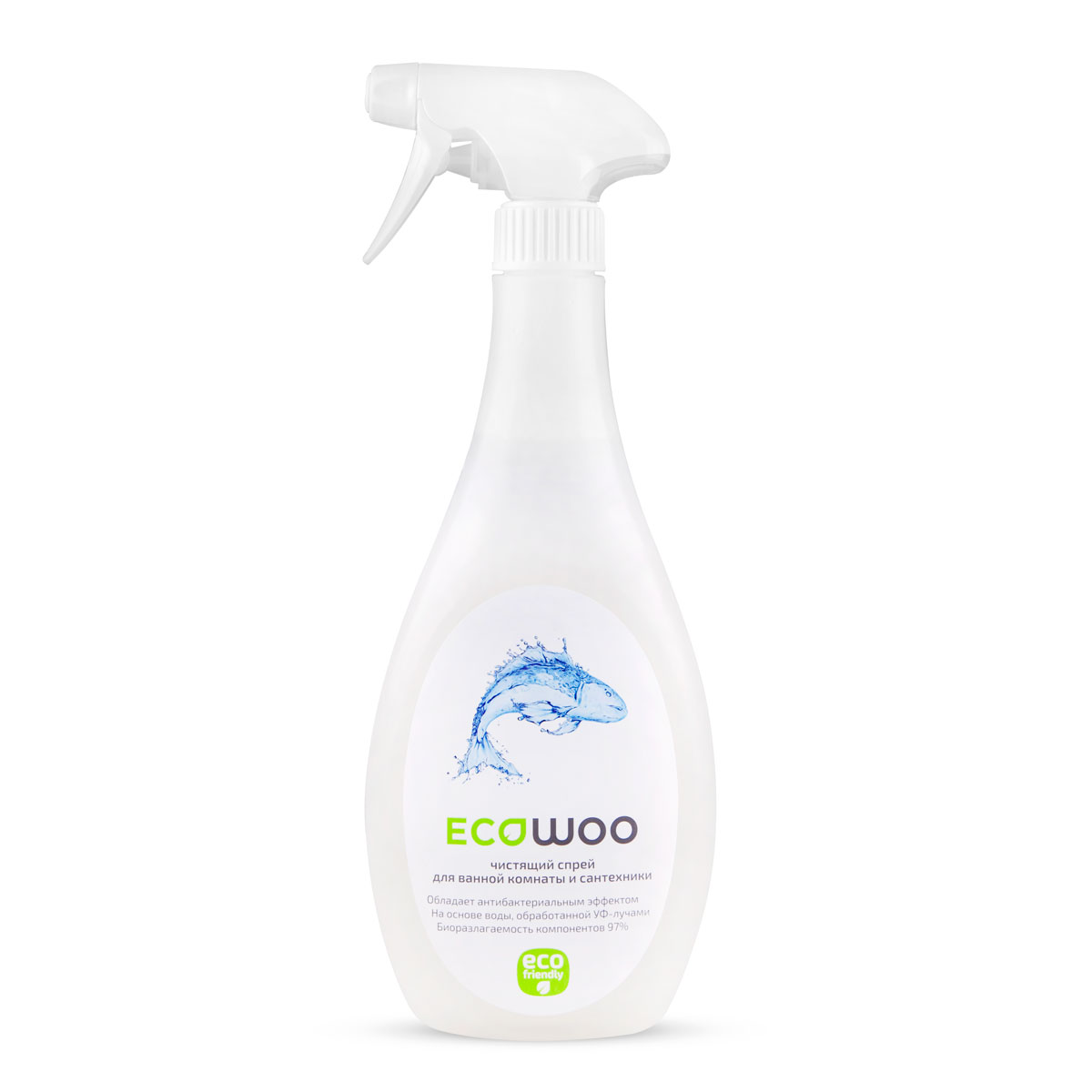 Чистящий спрей EcoWoo для ванной комнаты и сантехники, 0,5 лЕ089153 Чистящий спрей EcoWoo для ванной комнаты и сантехники, 0,5 лЕ089153Чистящий спрей EcoWoo для ванной комнаты и сантехники - идеальное средство для очистки всех поверхностей в ванной комнате: ванн, раковин, эмалированной сантехники, хромированных кранов, унитазов, кафельных покрытий, пластиковых панелей. Обладает антибактериальным эффектом. Не оставляет после себя вредных веществ, т.к. создано на основе лимонной кислоты. Устраняет неприятные запахи.