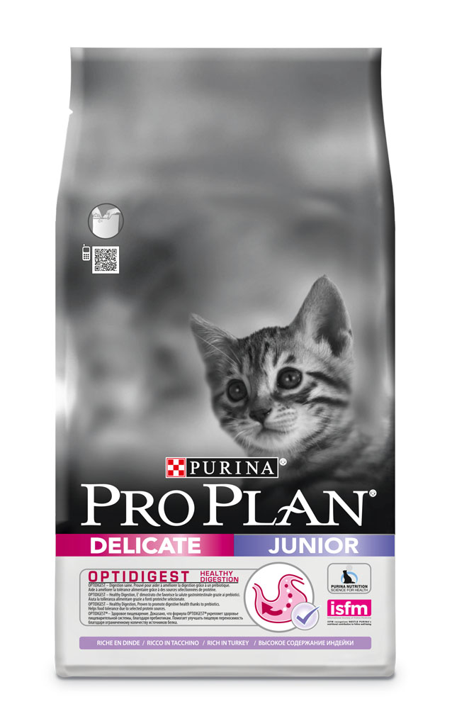Корм сухой Pro Plan Junior Delicate, для котят с чувствительным пищеварением, с индейкой, 1,5 кг12293286 Корм сухой Pro Plan Junior Delicate, для котят с чувствительным пищеварением, с индейкой, 1,5 кг12293286Корм сухой Pro Plan Junior Delicate, для котят с чувствительным пищеварением - корм с высоким содержанием белка, сочетающий все необходимые питательные вещества, включая витамины С и Д3, а также омега-3жирную кислоту. Легко усвояемый корм для котят с чувствительным пищеварением.Обладает замечательными вкусовыми свойствами и придется по вкусу даже самым капризным котятам.Состав: индейка (17%), кукурузный глютен, рис (17%), концентрат горохового белка, сухой белок индейки, животный жир, кукурузный крахмал, сухой корень цикория (2%), кукуруза, минеральные вещества, вкусоароматическая кормовая добавка, дрожжи, рыбий жир, витамины, антиоксиданты. Добавленные вещества: МЕ/кг: витамин A: 32 600; витамин Д3: 1 060; витамин E: 670.мг/кг: витамин C: 140; железо: 73; йод: 1,8; медь: 11,5; марганец: 34; цинк: 138; селен: 0,12.Товар сертифицирован.