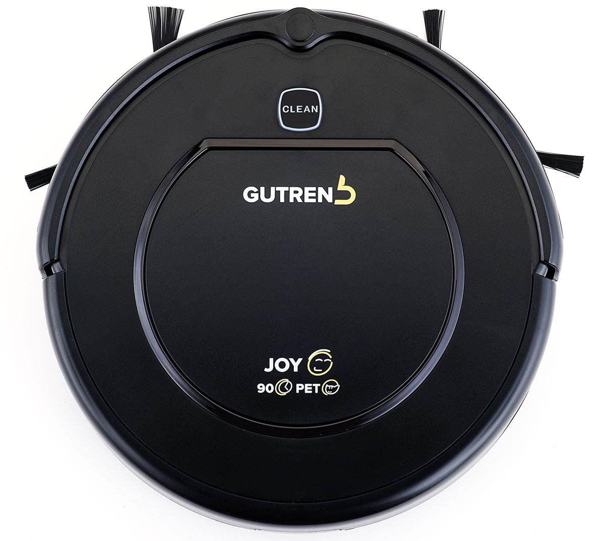 Gutrend Joy 90 робот-пылесосG90B Gutrend Joy 90 робот-пылесосG90BРобот-пылесос Gutrend Joy 90 помогает устранять мусор, пыль, шерсть домашних животных и отлично убирает любые типы поверхностей: линолеум, паркет, ламинат, кафельную плитку и ковролин.Одна из ключевых особенностей данной модели – это максимальная простота в использовании. Вам не придется подолгу разбираться в настройках и принципах работы – все управление сводится к нажатию одной кнопки. Остальное робот сделает сам.Пылесос оснащен целым комплексом полезных функций:Обнаружение препятствий – 10 пар датчиков, расположенные на переднем бампере устройства, позволят обнаружить преграды на пути робота-пылесоса и избежать столкновения за несколько миллиметров до препятствия.Предотвращение падения с высоты – 3 пары датчиков, расположенные на переднейи боковых плоскостях дна робота-пылесоса, позволят обнаружить перепад высоты и предотвратить падение устройства.Уборка по расписанию – вы можете запланировать уборку робота-пылесоса на конкретное, удобное для вас время.Увеличение мощности всасывания – если вы хотите убрать область с большим скоплением мусора, направьте туда робот-пылесос и нажмите кнопку Спираль.Робот увеличит мощность всасывания и будет двигаться по спирали в заданном месте.Защита от запутывания – боковые щетки робота при попадании в какое-либо препятствие определяют натяжение и начинают вращение в обратную сторону.Оповещение об ошибках – робот-пылесос подает звуковой сигнал, оповещающий об ошибке.Аккумулятор высокой емкости позволяет роботу-пылесосу убирать помещение беспрерывно в течение 90 мин, площадью до 100 м2. Благодаря высокой мощности всасывания, а также конструкции щеток и всасывающего отверстия, данная модель особенно хорошо справляется с шерстью домашних питомцев и пылью.Данная модель имеет вместительный пылесборник (0.6 л), что позволяет очищать егоот мусора намного реже. Пылесборник предусматривает две ступени фильтрации: сетчатый фильтр для крупного мусора и HEPA-фильтр для удержания мельчайших частиц пыли. Он легко извлекается из корпуса пылесоса, а чистка пылесборника не доставит владельцу никаких трудностей. И фильтры, и сам пылесборник легко можно мыть под водой.Емкость аккумулятора: 2200 мАчВремя зарядки: 2,2 часаСкорость передвижения: 20 см/с