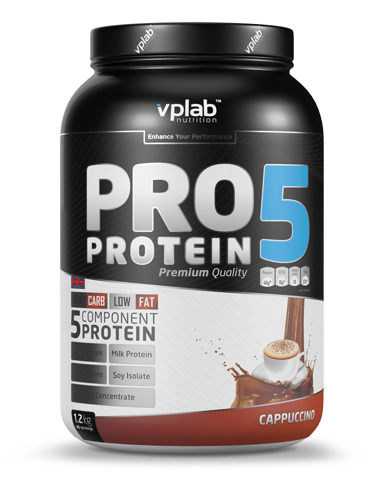 Протеин VPLab PRO 5 протеин 1,2кг капучино