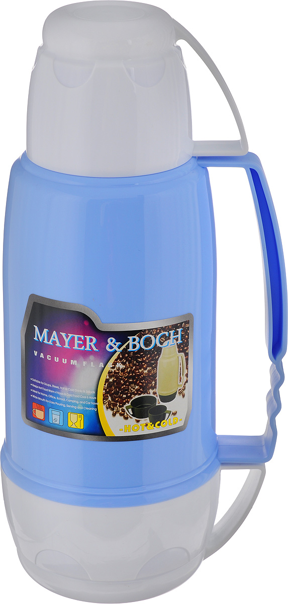 Термос Mayer & Boch, цвет: белый, голубой, 1,8 л. 2164521645 Термос Mayer & Boch, цвет: белый, голубой, 1,8 л. 2164521645Термос Mayer & Boch пригодится в любой ситуации: будь то экстремальный поход, пикник или поездка. Корпус термоса, выполненный из цветного пищевого пластика. Для удобства переноски предусмотрена ручка. Колба термоса изготовлена из стекла, которое является экологически чистым материалом и прекрасно держит температуру. Удобный носик позволит аккуратно налить напиток в съемную чашу.Термос Mayer & Boch - это идеальный вариант для большой компании и дальней поездки. В него поместится большой объем жидкости, и вы в любое время сможете насладиться любимыми напитками.Диаметр термоса (по верхнему краю): 5,5 см.Высота термоса (без учета крышки): 33,5 см.Диаметр основания термоса: 10 см.Диаметр чаш (по верхнему краю): 9,5 см; 14 см.Высота чаш: 8,5 см; 8 см.