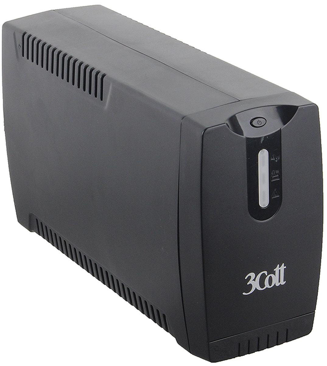 3Cott 400VA-3SE 240W линейно-интерактивный ИБП3Cott-400VA-3SE 3Cott 400VA-3SE 240W линейно-интерактивный ИБП3Cott-400VA-3SE3Cott 400VA-3SE относится к типу линейно-интерактивных источников бесперебойного питания, обладая всеми преимуществами бесперебойников такого типа. Он обладает полной выходной мощностью 400 ВА и способен обеспечит должный уровень защиты для домашних и офисных ПК.Производители позаботились о максимальной надежности ИБП, обеспечив его функциями защиты от короткого замыкания, высоковольтных импульсов и перегрузки, а также обеспечив способностью фильтровать помехи. Кроме того, для 3Cott 400VA-3SE характерна функция защиты локальной сети, что защищает все сетевые устройства пользователя от помех в электросети. Такой комплекс обеспечивает максимальную защищенность подключенных к ИБП устройств от всех негативных факторов, связанных с нестабильностью напряжения в сети.Еще одной важной функцией, имеющейся в ИБП, является режим холодного старта, который предполагает, что в случае отсутствия сетевого напряжения, бесперебойник переходит на режим работы от батареи. Учитывая, что время автономной работы ИБП составляет 5 минут, у пользователя будет достаточно времени чтобы завершить работу на ПК без потерь данных.Время перехода на батареи: 2-4 мсВремя перезарядки: до 90% за 5 часов после полной разрядкиТип батареи: 12В 4.5 АчПостоянная фильтрация входного напряженияЗащита от короткого замыканияЗащита телефонной линииУровень шума: 40 дБ