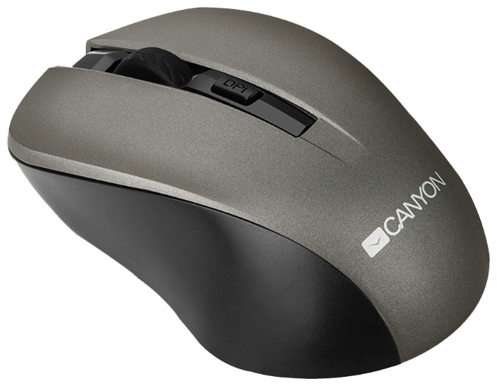 Canyon CNE-CMSW1G, Graphite мышьCNE-CMSW1G Canyon CNE-CMSW1G, Graphite мышьCNE-CMSW1GМышь Canyon CNE-CMSW1G придется по душе ценителям комфорта, точности и функциональности. Прямо над колесиком прокрутки размещена кнопка переключения разрешения. Нажимая ее, вы сможете выбрать один из трех вариантов разрешения (800, 1000 или 1200 точек на дюйм) для оптимальной точности курсора. Прорезиненная поверхность мышки делает ее невероятно приятной на ощупь.