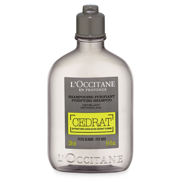 LOccitane Шампунь Cedrat для мужчин, 250 мл430279 LOccitane Шампунь Cedrat для мужчин, 250 мл430279Шампунь содержит экстракт корсиканского цитрона, обладающего тонизирующими свойствами, и эфирное масло розмарина, которое дарит глубокое очищение. Восстанавливает естественный баланс кожи головы, избавляя от неприятных ощущений.Подходит для всех типов волос. Возвращает волосам шелковистость и здоровый блеск, облегчает расчёсывание.