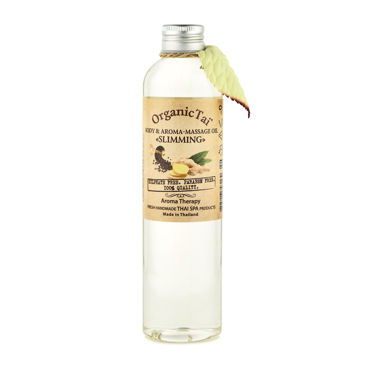 OrganicTai Масло для тела и массажа ДЛЯ ПОХУДЕНИЯ, 260 мл8858816743169 OrganicTai Масло для тела и массажа ДЛЯ ПОХУДЕНИЯ, 260 мл8858816743169РУЧНАЯ РАБОТА. ТАЙСКИЙ SPA. АРОМАТЕРАПИЯ. Уникальная формула. Состав этого масла разработан на основе богатого опыта мастеров тайского массажа. Подходит для основного ухода за кожей тела и для массажа. Органические и эфирные масла ГРЕЙПФРУТА, ЧЕРНОГО ПЕРЦА, ИМБИРЯ, ЖОЖОБА, ПЕРСИКА, КОКОСОВОГО МАСЛА и витамин Е стимулируют обмен веществ, улучшают микроциркуляцию, создают разогревающий эффект, способствуют расщеплению и выведению жиров, избавляя кожу от эффекта апельсиновой корки, делая Ваш силуэт стройнее и предотвращая появление растяжек. Массаж способствует более активному проникновению натуральных компонентов в глубокие слои кожи и усиливает их целебный эффект.При регулярном применении этого масла Ваш силуэт становится более стройным, а кожа увлажненой и подтянутой. Натуральный аромат этого масла придаст бодрости и сил. AromaTherapy FRESH HANDMADE THAI SPA PRODUCTS. SULPHATE FREE. PARABEN FREE. 100% QUALITY.