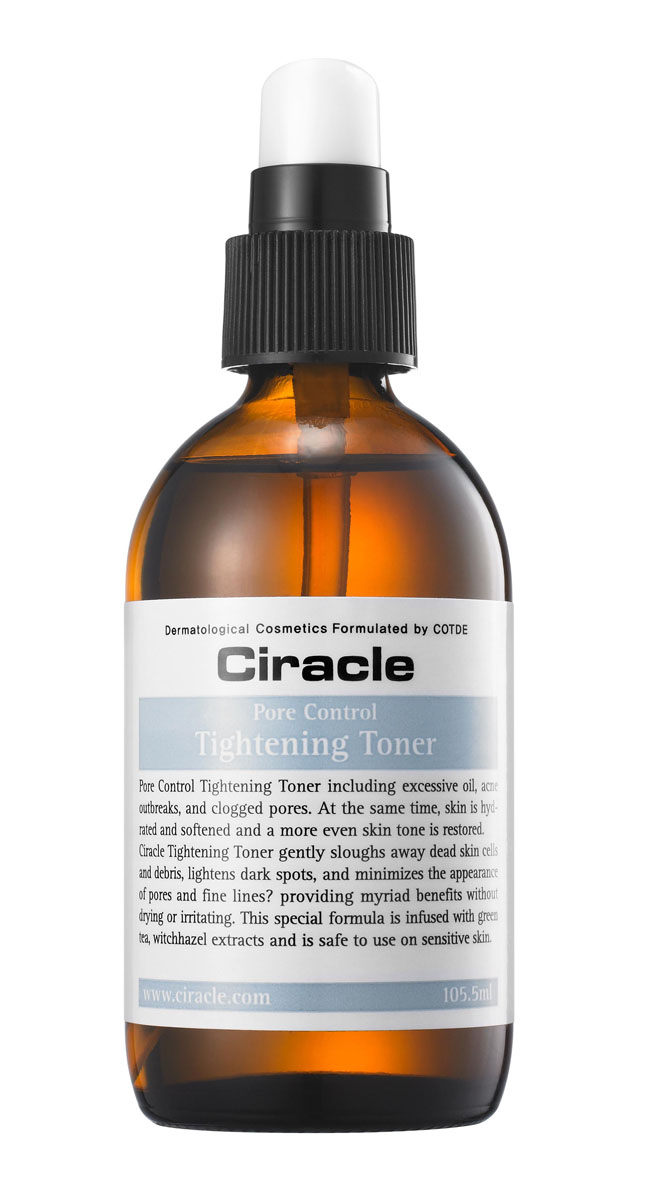Ciracle Тоник для сужения пор, 105 мл8809046294396 Ciracle Тоник для сужения пор, 105 мл8809046294396Тоник помогает коже дольше оставаться чистой и свежей и является незаменимым этапом в уходе за проблемной кожей лица.Экстракты листьев зеленого чая и гамамелиса в составе средства регулируют водно-жировой баланс кожи лица, препятствуя усиленной выработке кожного сала и сужая поры. Экстракт солодки в составе средства устраняет покраснения.