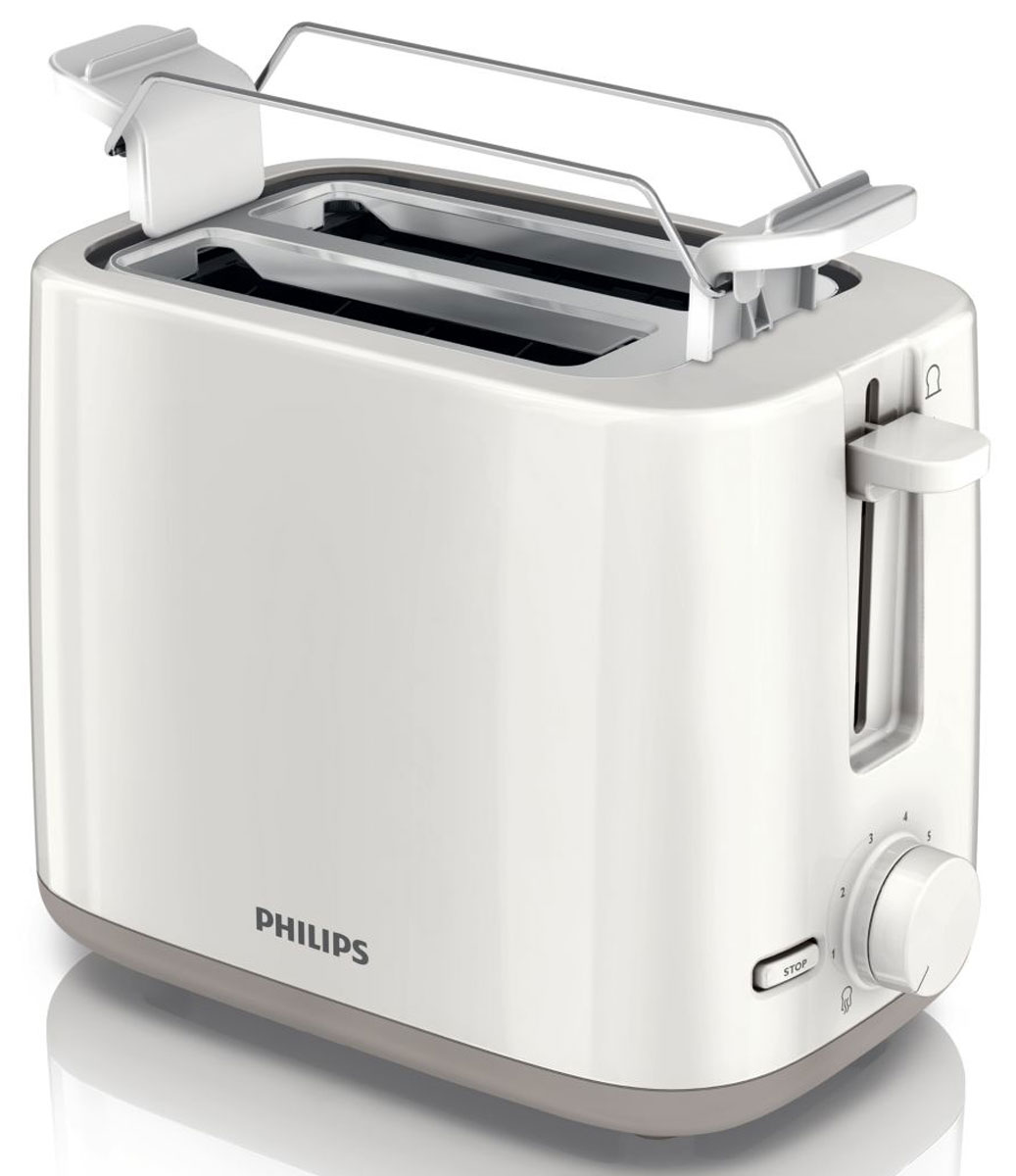 Philips HD2596/00, White тостерHD2596/00 Philips HD2596/00, White тостерHD2596/00Компактный тостер Philips HD2596 позволяет наслаждаться вкусными тостами в любое время. Два больших отделения для тостов с регулируемой шириной для равномерного поджаривания и регулятор степени обжаривания позволяет готовить тосты именно так, как вам нравится. Съемный поддон для крошек облегчает процесс чистки.Подставка для подогрева булочек и круассанов2 широких отделения для обжаривания ломтиков7 режимов обжаривания для приготовления тостов на любой вкусФункция отмены позволяет в любое время остановить приготовление тостов простым нажатием кнопки Стоп.Термоизоляция: корпус не нагревается во время приготовления тостовФункция разморозки для обжаривания замороженных ломтиков хлебаСпециальный подъемник позволяет легко доставать небольшие ломтики хлебаФункция разогрева позволяет подогреть тост за считанные секунды