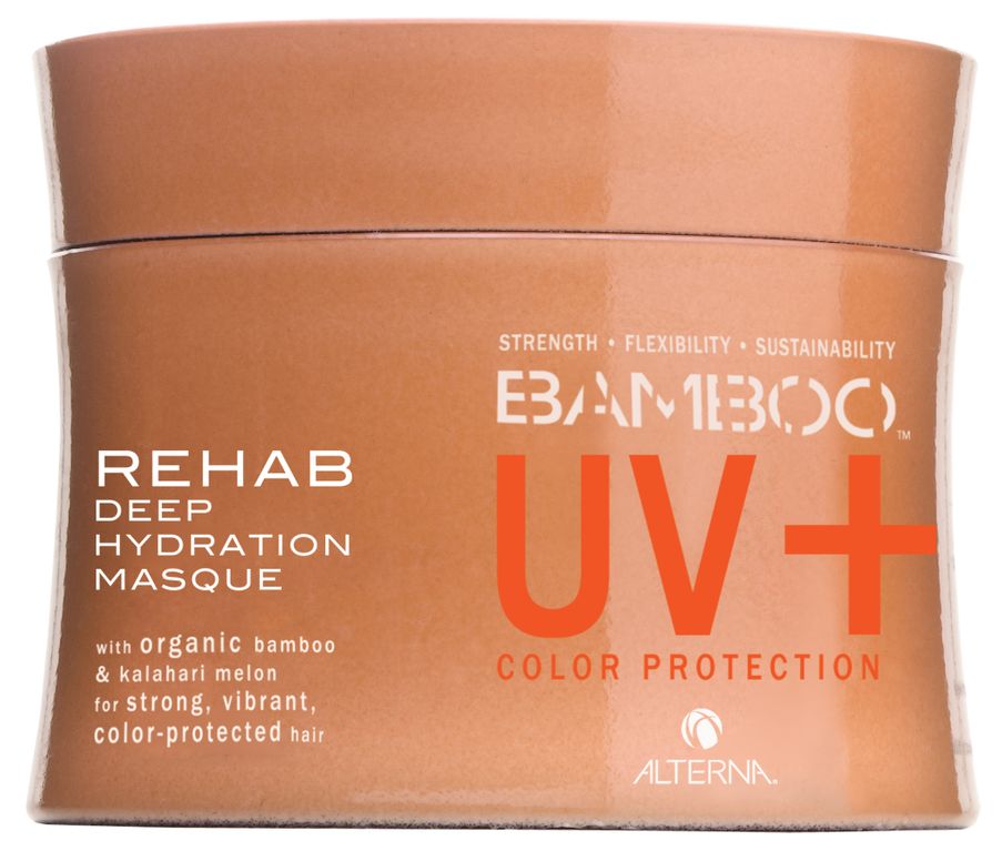 Alterna Восстанавливающая маска-уход за цветом Bamboo Color Care UV+ Rehab Deep Hydration Masque - 150 мл47210 Alterna Восстанавливающая маска-уход за цветом Bamboo Color Care UV+ Rehab Deep Hydration Masque - 150 мл47210Глубоко увлажняющая маска для окрашенных волос с экстрактом бамбука Alterna Bamboo Color care UV Rehab Deep Hydration Masque совмещает в себе органический экстракт бамбука, который моментально усиливает внутреннюю силу и гибкость волос. Маска подходит для всех типов волос, но особенно рекомендуется для окрашенных волос. Ее можно использовать после процедуры по обычному выпрямлению волос, кератиновому выпрямлению волос и после перманентной завивки.Результат: Обеспечивает волосам защиту от ультрафиолетовых лучей спектра UVA/UVB. Маска повышает внутреннюю силу волос, делая их более сильными и здоровыми. Интенсивно питает структуру окрашенных и сухих волос. Создает для волос натуральный барьер, который защищает негативного воздействия окружающей среды. Повышает эластичность волос и придает оттенку окрашенных волос яркость и многомерное сияние. Предотвращает вымывание цвета в процессе ухода за волосами и сохраняет насыщенность оттенка.