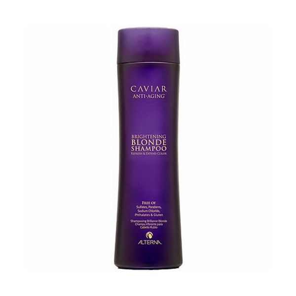 Alterna Шампунь c морским шелком для cветлых волос Caviar Anti-Aging Seasilk Blonde Shampoo - 250 мл60517 Alterna Шампунь c морским шелком для cветлых волос Caviar Anti-Aging Seasilk Blonde Shampoo - 250 мл60517В состав продукта входят экстракты водорослей и черной икры, которые обеспечивают надежную защиту цвета и препятствуют процессам старения. Шампунь для светлых волос Альтерна содержит витамины и минералы, которые насыщают волосы здоровьем и силой.Результат: После применения шампуня волосы становятся эластичными и шелковистыми, они легко расчесываются и блестят.
