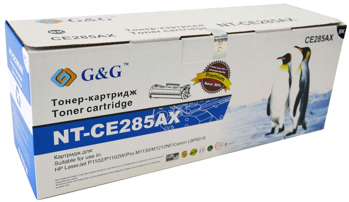 G&G NT-CE285AX тонер-картридж для HP LJ Pro P1102/1102w/M1130/1212nf/Canon LBP-6018