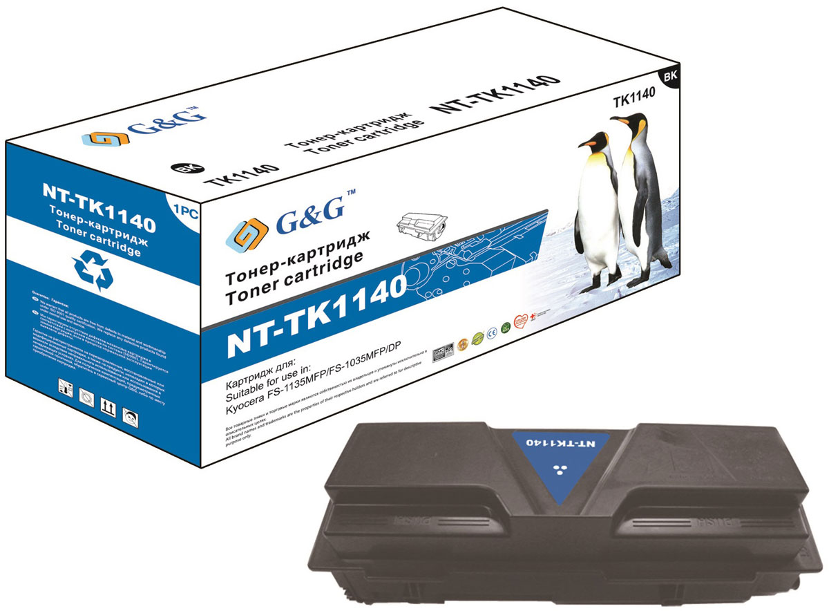 G&G NT-TK1140 тонер-картридж для Kyocera FS-1035/1135NT-TK1140 G&G NT-TK1140 тонер-картридж для Kyocera FS-1035/1135NT-TK1140Тонер-картридж G&G NT-TK1140 для лазерных принтеров Kyocera FS-1035/1135.Расходные материалы G&G для лазерной печати максимизируют характеристики принтера. Обеспечивают повышенную чёткость чёрного текста и плавность переходов оттенков серого цвета и полутонов, позволяют отображать мельчайшие детали изображения. Обеспечивают надежное качество печати.
