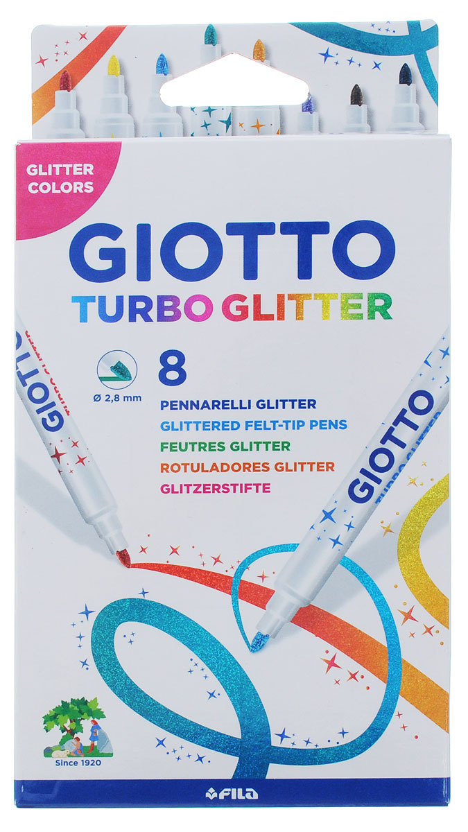 Giotto Набор фломастеров Turbo Glitter 8 цветов