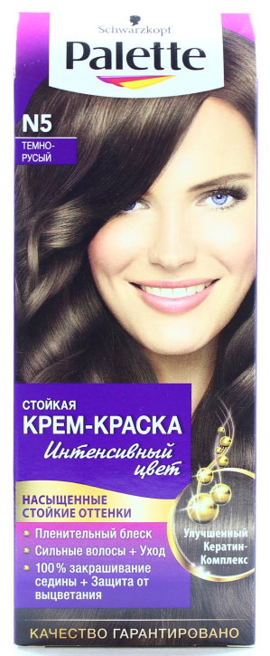 Palette ICC Крем-краска оттенок N5 Тёмно-русый, 100 мл935050 Palette ICC Крем-краска оттенок N5 Тёмно-русый, 100 мл935050Откройте для себя стойкую крем-краску Palette Intensive Color с формулой, обогащенной кератином для стойкого интенсивного цвета и сияющего блеска.Формула окрашивающего крема с Кератин-Комплексом оказывает ухаживающее воздействие в процессе окрашивания, а интенсивные цветовые пигменты глубоко проникают в структуру волос для невероятного сияющего цвета. Процесс окрашивания оставит ощущение мягкости и гладкости волос, а новая формула надежно защитит Ваш любимый оттенок от выцветания.