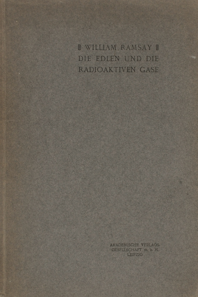 Die Edlen und die Radioaktiven Gase2200PW-036 Die Edlen und die Radioaktiven Gase2200PW-036Leipzig, 1908 год, Akademische Verlagsgesellschaft M.B.H.Издательский переплет. Сохранность хорошая. Сохранена оригинальная обложка.Вашему вниманию представлено старинное книжное издание Die Edlen und die radioaktiven Gase автора William Ramsay.Издание не подлежит вывозу за пределы Российской Федерации.