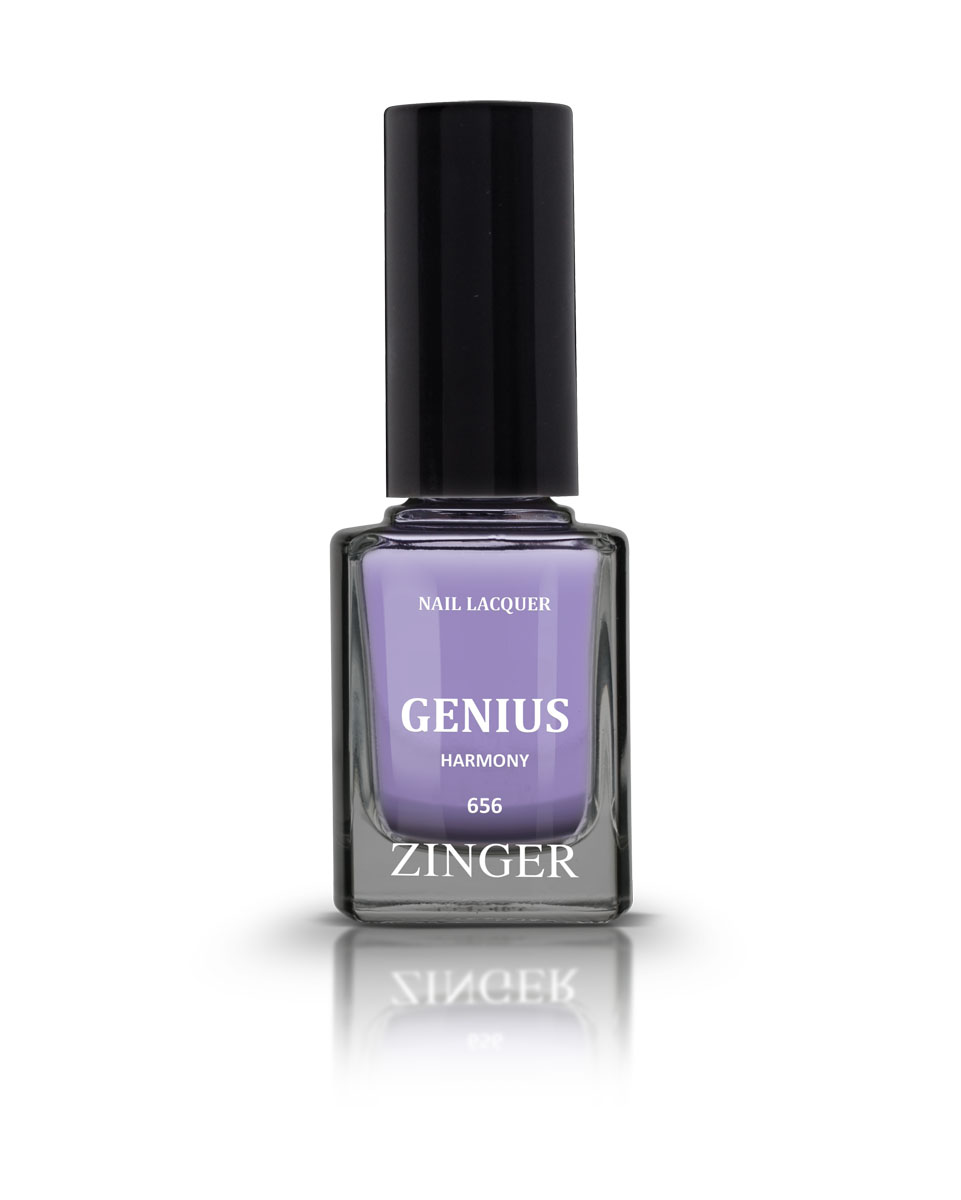 Zinger Лак для ногтей GENIUS HARMONY 656, 12 мл78196 Zinger Лак для ногтей GENIUS HARMONY 656, 12 мл7819660 трендовых оттенков для новой коллекции лака для ногтей Zinger 2016 произведены во Франции по экспертной технологии, которая обеспечивает прочное покрытие и одновременно заботится о здоровье ногтей, сохраняя их природную красоту. Новая формула лака Gel-technology 3-го поколения свободна от парабенов, толуола, ДБП, исключено использование камфоры и формальдегидной смолы. Для дополнительной защиты ногтей, в новой 5free формуле лаков Zinger появились UV-фильтры. Лак теперь наносится легко и быстро, абсолютно ровным слоем, благодаря новой профессиональной кисточке из 222 волосков. Лак держится намного дольше и высыхает после нанесения в течение нескольких минут. Сырье для производства лаков и конечный продукт –лаки Zinger не тестируются на животных.Фактура глянцевая