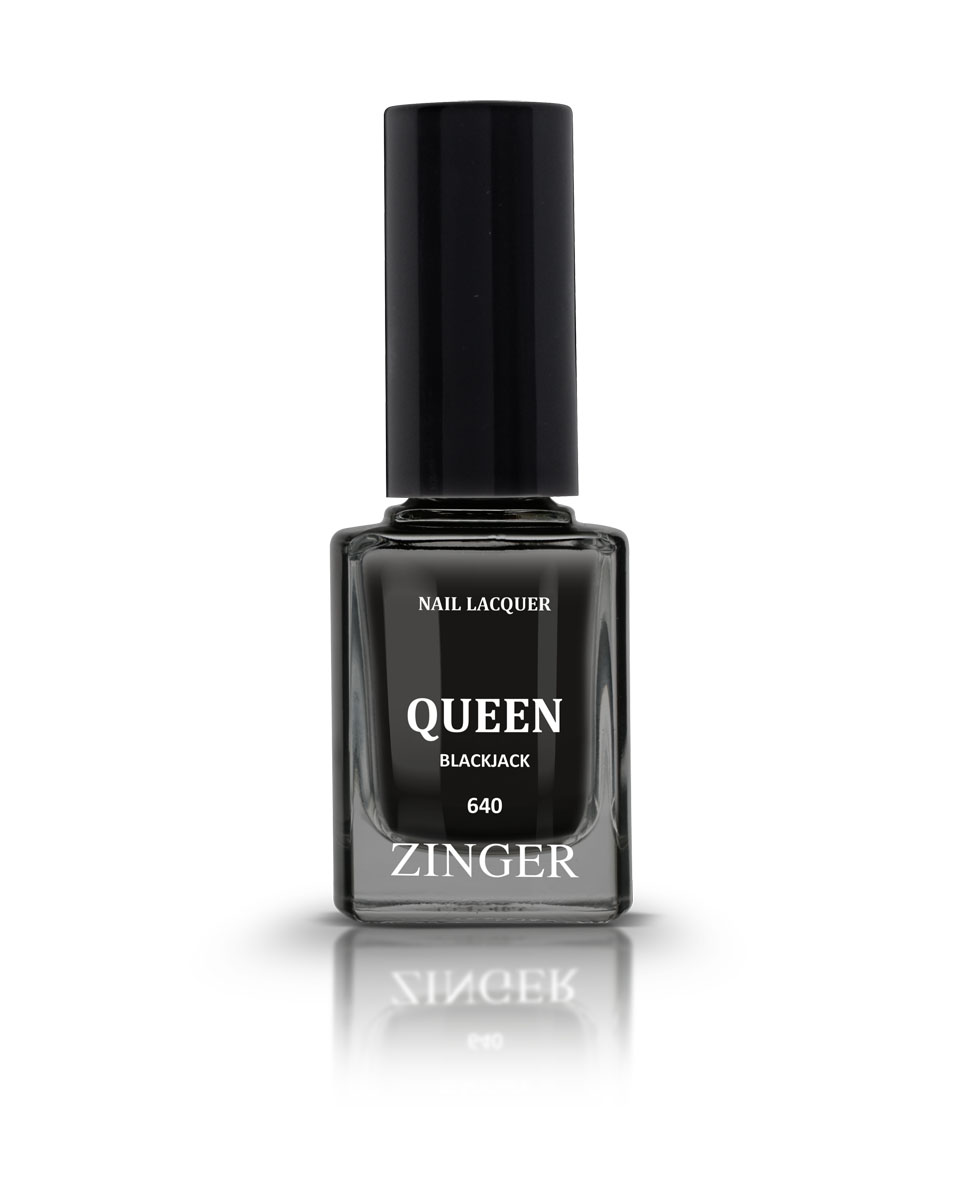 Zinger Лак для ногтей QUEEN BLACKJACK 640, 12 мл78203 Zinger Лак для ногтей QUEEN BLACKJACK 640, 12 мл7820360 трендовых оттенков для новой коллекции лака для ногтей Zinger 2016 произведены во Франции по экспертной технологии, которая обеспечивает прочное покрытие и одновременно заботится о здоровье ногтей, сохраняя их природную красоту. Новая формула лака Gel-technology 3-го поколения свободна от парабенов, толуола, ДБП, исключено использование камфоры и формальдегидной смолы. Для дополнительной защиты ногтей, в новой 5free формуле лаков Zinger появились UV-фильтры. Лак теперь наносится легко и быстро, абсолютно ровным слоем, благодаря новой профессиональной кисточке из 222 волосков. Лак держится намного дольше и высыхает после нанесения в течение нескольких минут. Сырье для производства лаков и конечный продукт –лаки Zinger не тестируются на животных.Фактура глянцевая
