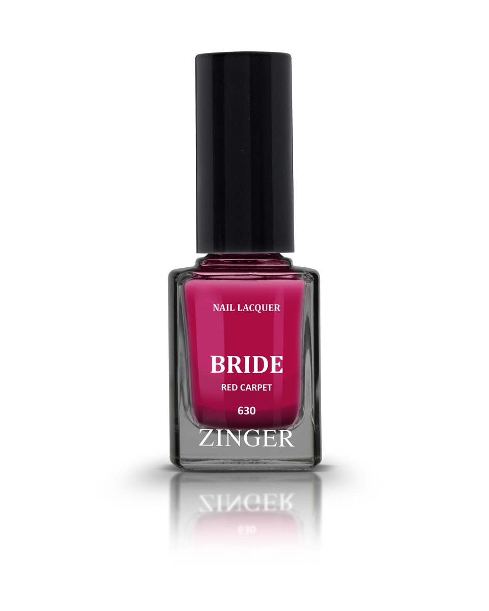 Zinger Лак для ногтей BRIDE RED CARPET 630, 12 мл78118 Zinger Лак для ногтей BRIDE RED CARPET 630, 12 мл7811860 трендовых оттенков для новой коллекции лака для ногтей Zinger 2016 произведены во Франции по экспертной технологии, которая обеспечивает прочное покрытие и одновременно заботится о здоровье ногтей, сохраняя их природную красоту. Новая формула лака Gel-technology 3-го поколения свободна от парабенов, толуола, ДБП, исключено использование камфоры и формальдегидной смолы. Для дополнительной защиты ногтей, в новой 5free формуле лаков Zinger появились UV-фильтры. Лак теперь наносится легко и быстро, абсолютно ровным слоем, благодаря новой профессиональной кисточке из 222 волосков. Лак держится намного дольше и высыхает после нанесения в течение нескольких минут. Сырье для производства лаков и конечный продукт –лаки Zinger не тестируются на животных.Фактура глянцевая