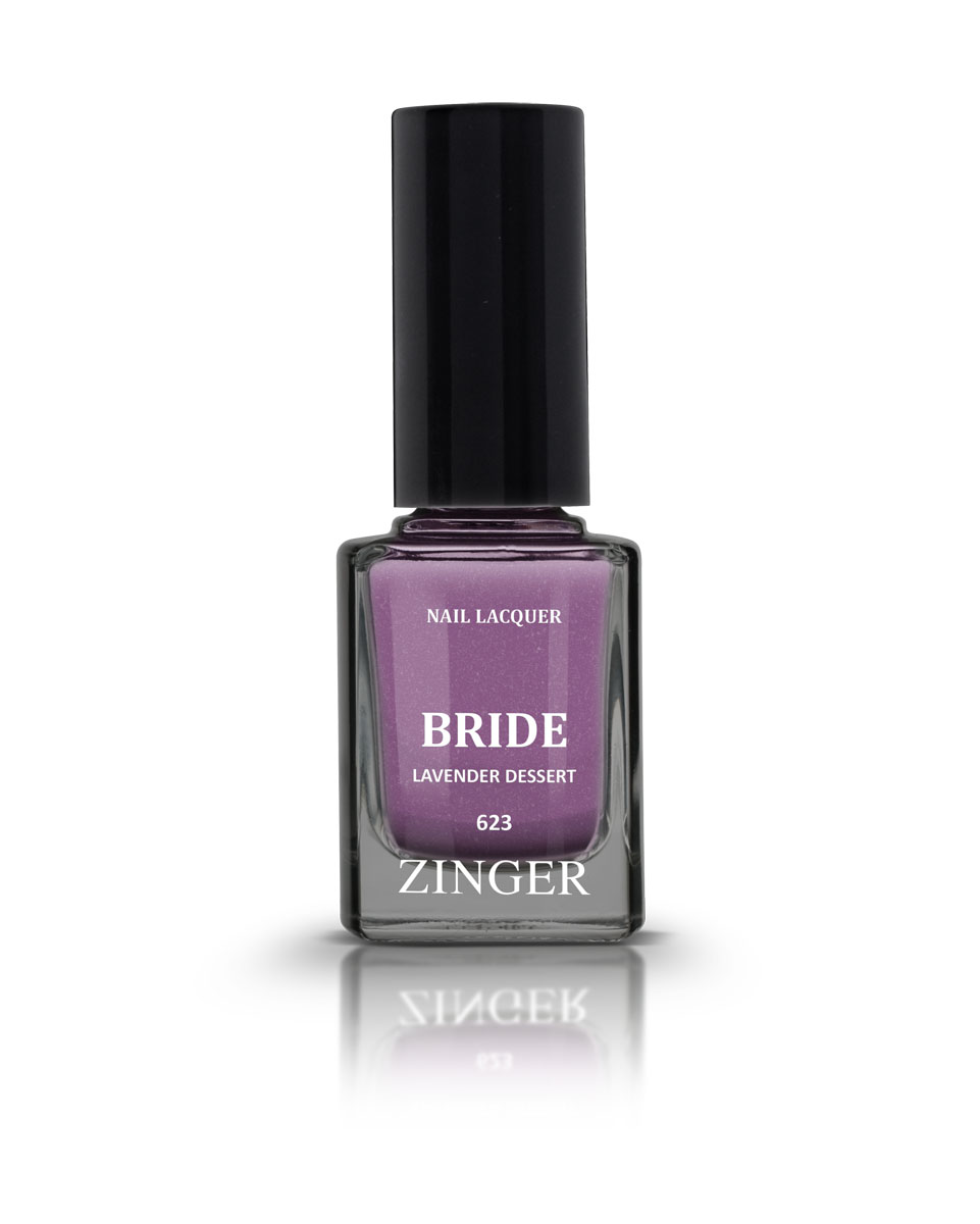 Zinger Лак для ногтей BRIDE LAVENDER DESSERT 623, 12 мл78113 Zinger Лак для ногтей BRIDE LAVENDER DESSERT 623, 12 мл7811360 трендовых оттенков для новой коллекции лака для ногтей Zinger 2016 произведены во Франции по экспертной технологии, которая обеспечивает прочное покрытие и одновременно заботится о здоровье ногтей, сохраняя их природную красоту. Новая формула лака Gel-technology 3-го поколения свободна от парабенов, толуола, ДБП, исключено использование камфоры и формальдегидной смолы. Для дополнительной защиты ногтей, в новой 5free формуле лаков Zinger появились UV-фильтры. Лак теперь наносится легко и быстро, абсолютно ровным слоем, благодаря новой профессиональной кисточке из 222 волосков. Лак держится намного дольше и высыхает после нанесения в течение нескольких минут. Сырье для производства лаков и конечный продукт –лаки Zinger не тестируются на животных.Фактура перламутровая глазурь