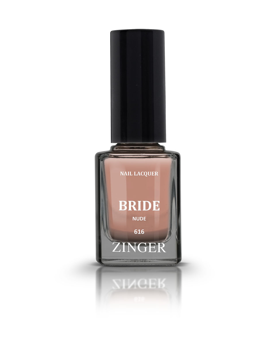 Zinger Лак для ногтей BRIDE NUDE 616, 12 мл78219 Zinger Лак для ногтей BRIDE NUDE 616, 12 мл7821960 трендовых оттенков для новой коллекции лака для ногтей Zinger 2016 произведены во Франции по экспертной технологии, которая обеспечивает прочное покрытие и одновременно заботится о здоровье ногтей, сохраняя их природную красоту. Новая формула лака Gel-technology 3-го поколения свободна от парабенов, толуола, ДБП, исключено использование камфоры и формальдегидной смолы. Для дополнительной защиты ногтей, в новой 5free формуле лаков Zinger появились UV-фильтры. Лак теперь наносится легко и быстро, абсолютно ровным слоем, благодаря новой профессиональной кисточке из 222 волосков. Лак держится намного дольше и высыхает после нанесения в течение нескольких минут. Сырье для производства лаков и конечный продукт –лаки Zinger не тестируются на животных.Фактура глянцевая