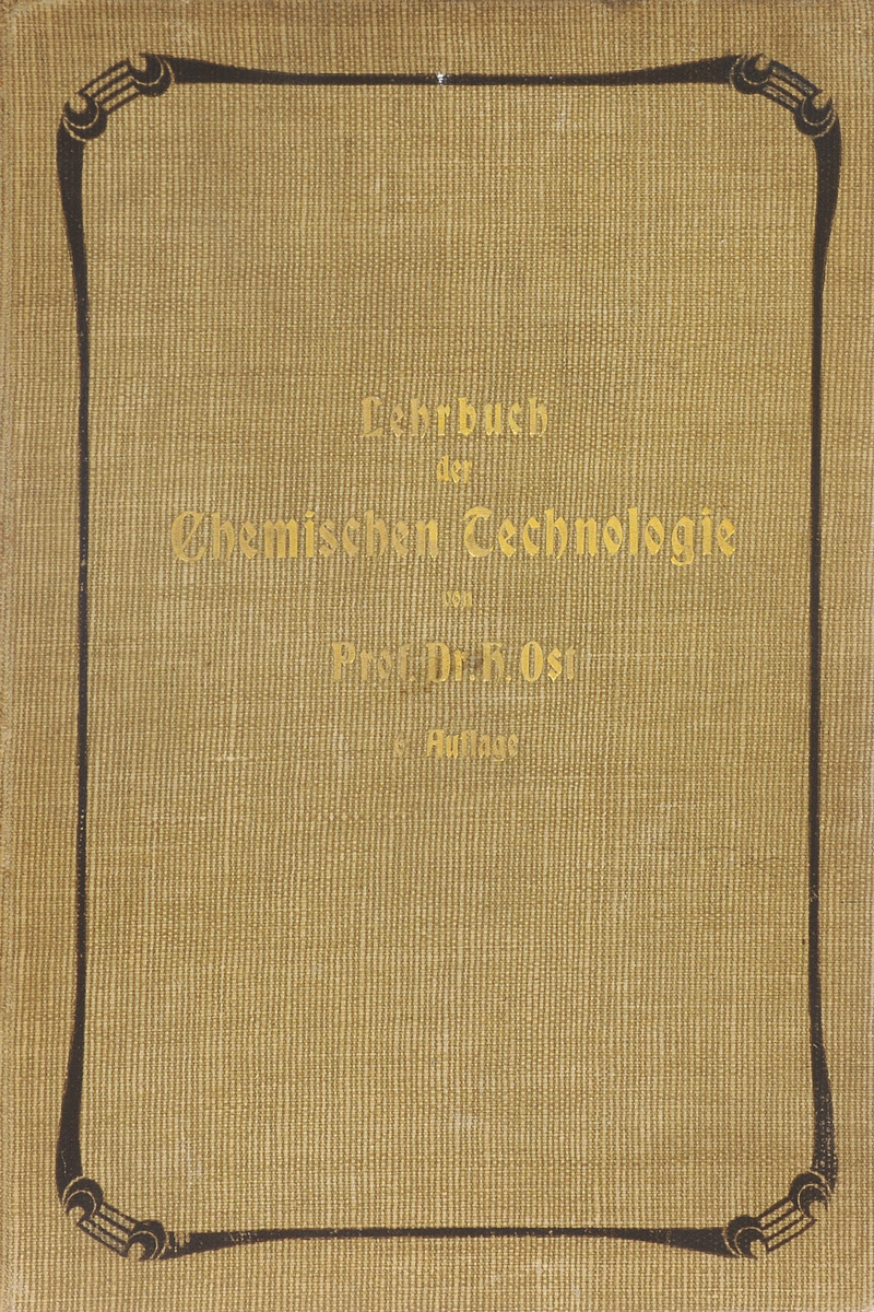 Lehrbuch der Chemischen TechnologieMB05-00940 Lehrbuch der Chemischen TechnologieMB05-00940Hannover, 1907 год. Dr. Max Janecke, Verlagsbuchhandlung.Издательский переплет с позолоченной гравировкой. Сохранность хорошая. Сохранена оригинальная обложка.Вашему вниманию представлено старинное книжное издание Lehrbuch der Chemischen Technologie.Издание не подлежит вывозу за пределы Российской Федерации.