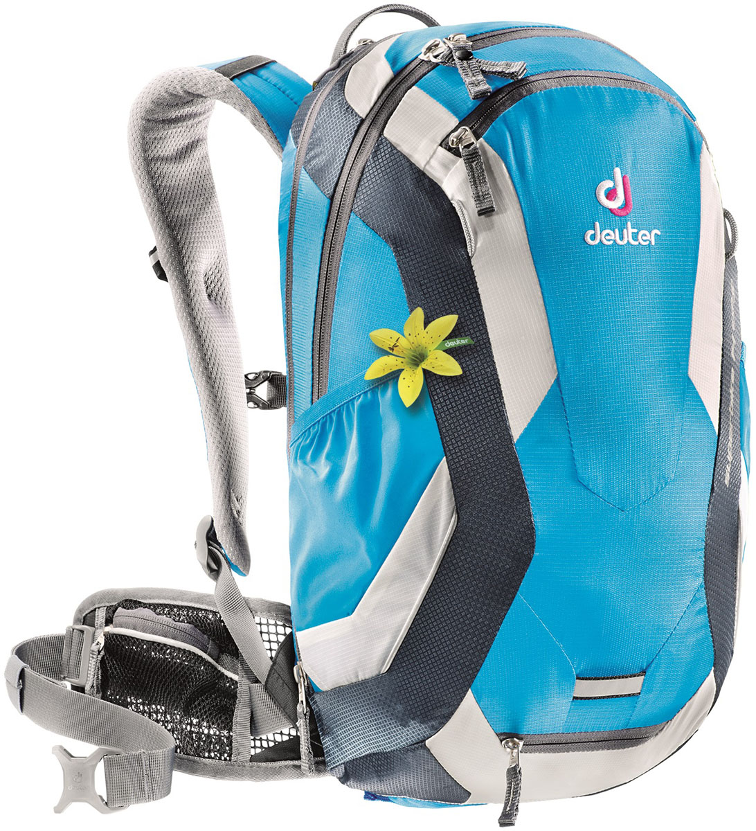 Рюкзак Deuter Superbike 14 EXP SL, цвет: голубой, 14 л32104_3312 Рюкзак Deuter Superbike 14 EXP SL, цвет: голубой, 14 л32104_3312Праправнук исходного велосипедного рюкзака, Deuter Superbike 18 EXP теперь выглядит моложе, чем когда либо раньше! Особенности:Система спинки Airstripes; Удобный плечевые лямки с мягкими краями; Модифицированный сетчатый набедренный пояс с мягкими краями и с карманами на молнии; Оригинальный запатентованный ветрозащитный жилет; Съёмное крепление для шлема; Объёмный передний карман с карманом для ценных вещей; Большие задние отражатели; Боковые сетчатые карманы; Петля для крепления ночного габаритного фонарика Safety Blink; Чехол от дождя; Расширяемое основное отделение; Вес: 950 грамм. Объём: 14+4 литра. Размеры: 46x28x16 см.