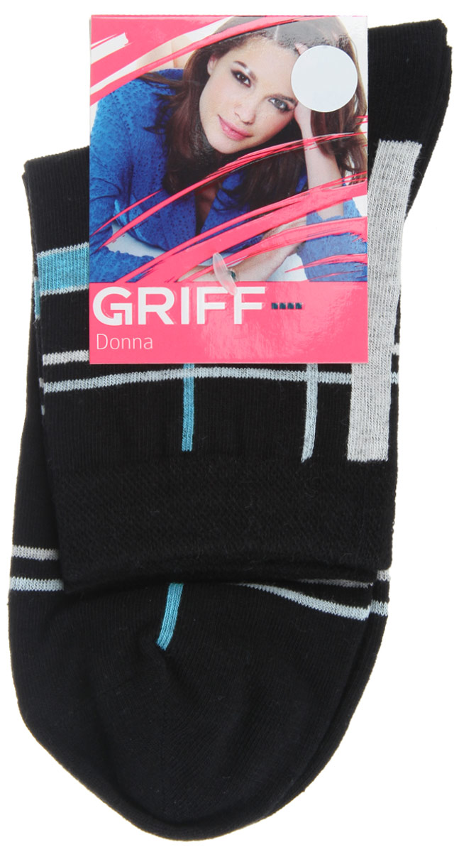 Носки женские Griff Линии, цвет: черный. D58. Размер 35/38
