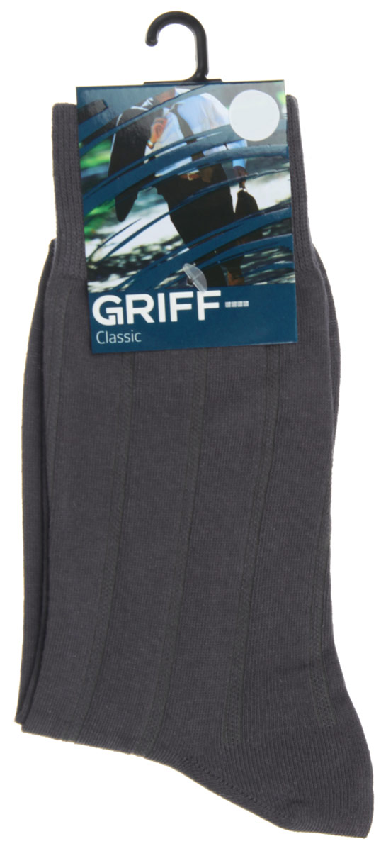 Носки мужские Griff Classic, цвет: темно-серый. A41. Размер 39/41A41 Носки мужские Griff Classic, цвет: темно-серый. A41. Размер 39/41A41Мужские носки Griff Classic, вывязанные техникой платировки, изготовлены из высококачественного сырья с добавлением полиамидных волокон, которые обеспечивают великолепную посадку. Носки отличаются элегантным внешним видом. Удобная широкая резинка идеально облегает ногу и не пережимает сосуды, усиленные пятка и мысок повышают износоустойчивость носка, а удлиненный паголенок придает более эстетичный вид.