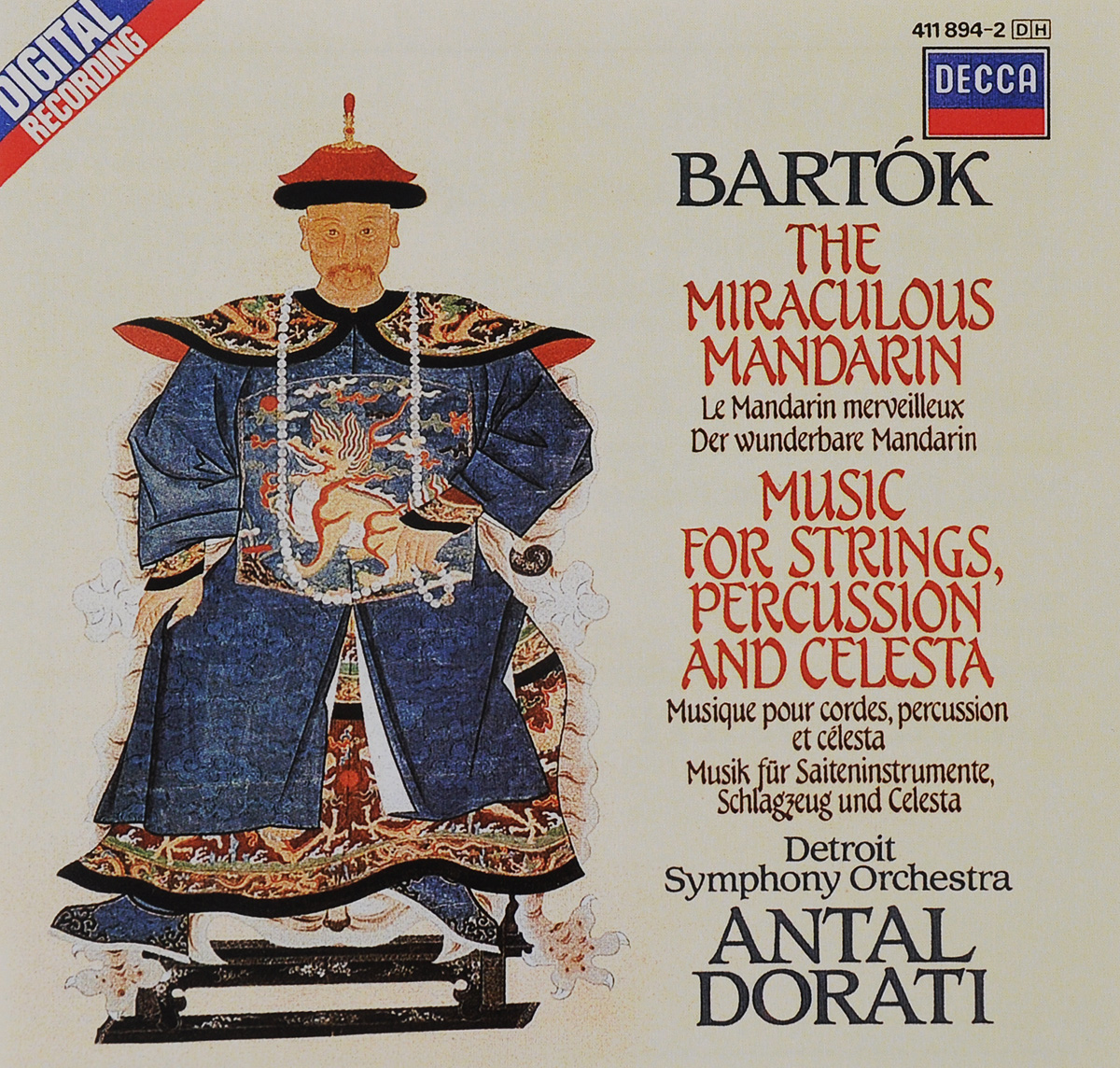 Antal Dorati. Bartok. The Miraculous Mandarin / Music For Strings Percussion And Celesta