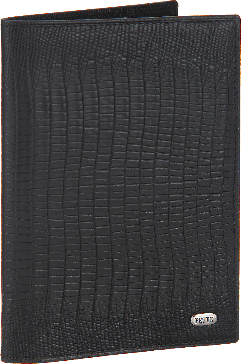 Обложка для паспорта Petek 1855, цвет: черный. 581.041.01