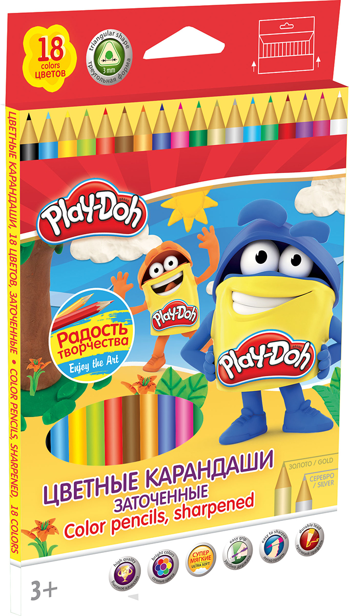 Play-Doh Набор цветных карандашей 18 цветов