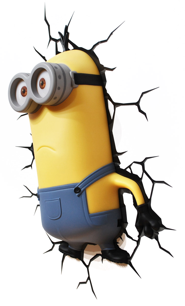 Minions Пробивной 3D светильник Кевин70004 Minions Пробивной 3D светильник Кевин70004Пробивной 3D светильник Minions Кевин обязательно понравится вашему ребенку.Особенности: Безопасный: без проводов, работает от батареек (3хАА, не входят в комплект);Не нагревается: всегда можно дотронуться до изделия;Реалистичный: 3D наклейка-имитация трещины в комплекте;Фантастический: выглядит превосходно в любое время суток;Удобный: простая установка (автоматическое выключение через полчаса непрерывной работы).Товар предназначен для детей старше 3 лет. ВНИМАНИЕ! Содержит мелкие детали, использовать под непосредственным наблюдением взрослых.