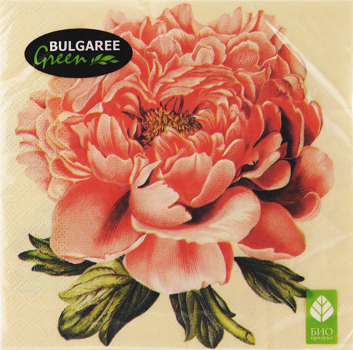 Салфетки бумажные Bulgaree Green Пион, трехслойные, 33 х 33 см, 20 шт1001798 Салфетки бумажные Bulgaree Green Пион, трехслойные, 33 х 33 см, 20 шт1001798Декоративные трехслойные салфетки Bulgaree Green Пион выполнены из 100%целлюлозы европейского качества и оформлены ярким рисунком. Изделия станут отличным дополнением любого праздничного стола. Они отличаются необычной мягкостью, прочностью и оригинальностью.Размер салфеток в развернутом виде: 33 х 33 см.