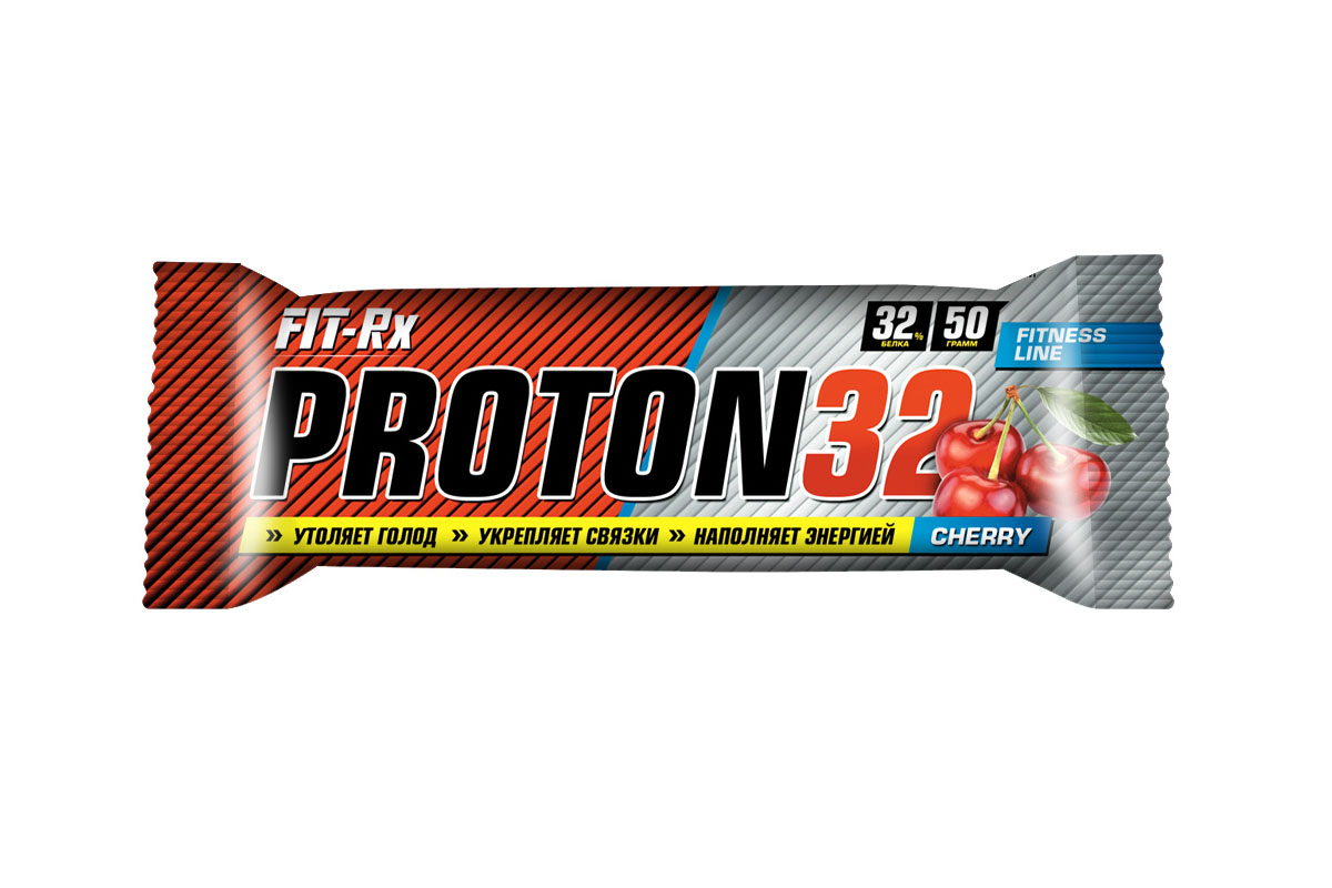 Батончик FIT-RX Протон 32. Вишня, 24 шт x 50 г00916 Батончик FIT-RX Протон 32. Вишня, 24 шт x 50 г00916Батончик FIT-RX, содержащий 32% белка. Он имеет много протеинов и мало жира, идеален для утоления легкого голода между приемами пищи. Может заменить протеиновый коктейль для увеличения белков в дневном рационе.Рекомендации по применению:Идеально употреблять между приемами пищи или как десерт, до и после тренировки.Состав: концентрат молочного белка, концентрат сывороточного белка, глазурь кондитерская (лауриновый заменитель какао-масла, сахар, какао-порошок, эмульгатор лецитин, ароматизатор ванилин), глюкозный сироп, стружка кокосовая, вода, сахар, агент влагоудерживающий глицерин, гидролизат коллагена, какао-порошок, ароматизатор, регулятор кислотности лимонная кислота, премикс витаминный (витамин С, ниацин, витамин Е, пантотеновая кислота, витамин В6, витамин В1, витамин В2, витамин В12, фолиевая кислота, биотин), консервант сорбат калия, антиокислитель аскорбиновая кислота.Товар сертифицирован.