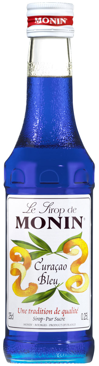 Monin Блю Кюрасао сироп, 0,25 лSMONN0-000095 Monin Блю Кюрасао сироп, 0,25 лSMONN0-000095Кюрасао - ликер ароматизированный с сушеной кожурой зеленых апельсинов первоначально из Вест-Индии с острова Кюрасао, тропического рая, с красивыми уединенными пляжами чтобы наслаждаться солнечным светом большую часть дней в году. Ликер имеет апельсиновый вкус с различной степенью горечи. Наиболее распространенный синий Кюрасао. Его безалкогольная версия прежде всего используется, чтобы добавить легкий экзотический аромат внапитки. Синий цвет сиропа со вкусом апельсина идеально подходит для фантазий в приготовлении напитков! Имеет запах апельсиновой кожуры и вкус апельсиновой конфеты.Применение:Газированные напитки, коктейли, фруктовые пунши.Сиропы Monin выпускает одноименная французская марка, которая известна как лидирующий производитель алкогольных и безалкогольных сиропов в мире. В 1912 году во французском городке Бурже девятнадцатилетний предприниматель Джордж Монин основал собственную компанию, которая специализировалась на производстве вин, ликеров и сиропов. Место для завода было выбрано не случайно: город Бурже находился в непосредственной близости от крупных сельскохозяйственных районов — главных поставщиков свежих ягод и фруктов.Производство сиропов стало ключевым направлением деятельности компании Monin только в 1945 году, когда пост главы предприятия занял потомок основателя — Пол Монин. Именно под его руководством ассортимент марки пополнился разнообразными сиропами из натуральных ингредиентов, которые молниеносно заслужили блестящую репутацию в кругу поклонников кофейных напитков и коктейлей. По сей день высокое качество остается базовым принципом деятельности французской марки. Сиропы Монин создаются исключительно из натуральных ингредиентов по уникальным технологиям, позволяющим сохранять в готовом продукте все полезные свойства природного сырья.Эксперты всего мира сходятся во мнении, что сиропы Monin — это «законодатели мод» в миксологии. Ассортимент французской марки на сегодняшний день является самым широким и насчитывает полторы сотни уникальных вкусовых решений. В каталоге компании можно найти как классические вкусы для кофейных напитков (шоколадный, ванильный, ореховый и другие сиропы), так и весьма экзотические варианты (сиропы со вкусом кокоса, зеленой мяты, тирамису, блю курасао, аниса, грейпфрута, пина колады и т. д.). Отметим, что все сиропы обладают мягкими, деликатными вкусороароматическими характеристиками, что говорит о натуральном составе продуктов.