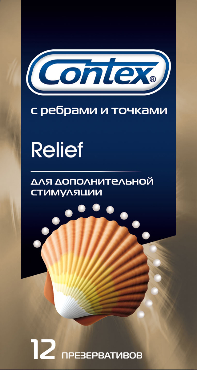 Contex Relief Презервативы с ребрами и точками для дополнительной стимуляции, 12 шт Contex Relief Презервативы с ребрами и точками для дополнительной стимуляции, 12 шт