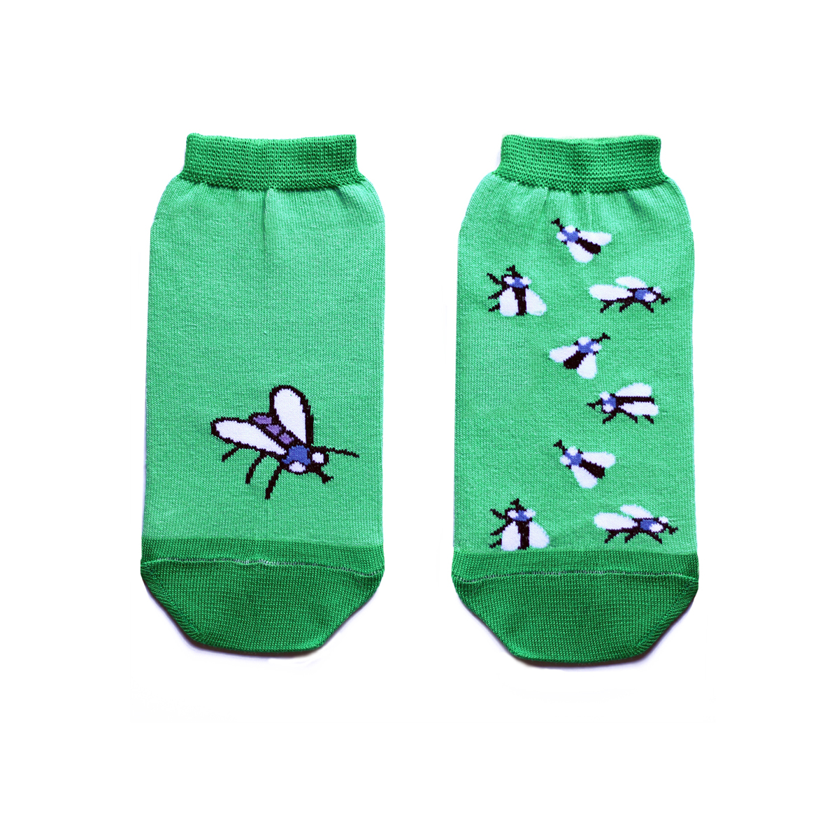 Носки женские Big Bang Socks, цвет: зеленый. ca1422. Размер 35/39ca1422 Носки женские Big Bang Socks, цвет: зеленый. ca1422. Размер 35/39ca1422Укороченные женские носки Big Bang Socks изготовлены из высококачественного хлопка с добавлением полиамидных и эластановых волокон, которые обеспечивают великолепную посадку. Носки отличаются ярким стильным дизайном, они оформлены изображением мух. Удобная резинка идеально облегает ногу и не пережимает сосуды, а усиленные пятка и мысок повышают износоустойчивость носка. Дизайнерские носки Big Bang Socks - яркая деталь в вашем образе и оригинальный подарок для друзей и близких.