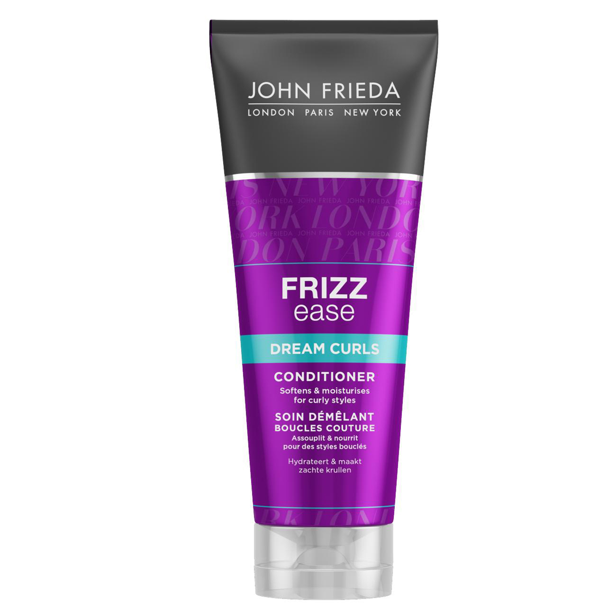 John Frieda Frizz Ease Dream Curls Кондиционер для волнистых и вьющихся волоc, 250 млjf114220 John Frieda Frizz Ease Dream Curls Кондиционер для волнистых и вьющихся волоc, 250 млjf114220Смягчает и увлажняет, создает идеальные локоны. Кардинально изменяет непокорные и неуправляемые завитки в красивые послушные локоны. Кондиционер Dream Curls с маслом Жожоба увлажняет волосы, дарит им мягкость и шелковистость, усиливает природные завитки и их упругость, помогает им легко формировать идеальные локоны во время процесса укладки. Применение: Начните с применения шампуня для волнистых и вьющихся волос Dream Curls. Распределите кондиционер по влажным волосам от корней до кончиков, затем тщательно смойте. Подходит для окрашенных волос. Характеристики:Объем: 250 мл. Производитель: Великобритания. Изготовитель: Германия. Артикул:1196204. Товар сертифицирован.