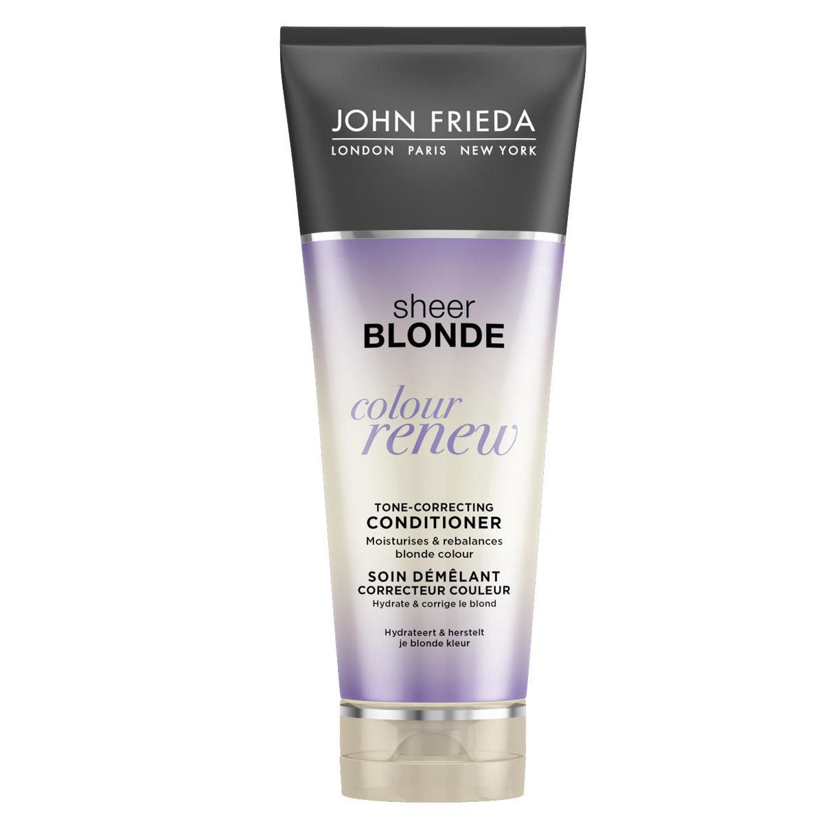 John Frieda Кондиционер Sheer Blonde для восстановления оттенка осветленных волос, 250 мл2273801 John Frieda Кондиционер Sheer Blonde для восстановления оттенка осветленных волос, 250 мл2273801Увлажняет и обновляет оттенок, освежает яркость и тон осветления. Избавляет от нежелательного желтого оттенка и при этом сохраняет эластичность и гладкость волос. Кондиционер Colour Renew увлажняет волосы, придает им мягкость и нейтрализует желтый и медный оттенки. Применение: Начните уход с использования шампуня Colour Renew, далее нанесите кондиционер на влажные волосы от корней до самых кончиков и затем тщательно смойте. Для наилучшего результата используйте серию до 3 раз в неделю.