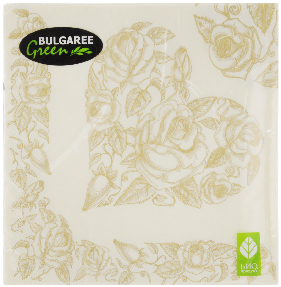 Салфетки бумажные Bulgaree Green Золотое сердце, трехслойные, 33 х 33 см, 20 шт1002696 Салфетки бумажные Bulgaree Green Золотое сердце, трехслойные, 33 х 33 см, 20 шт1002696Декоративные трехслойные салфетки Bulgaree Green Золотое сердце выполнены из 100%целлюлозы европейского качества и оформлены ярким рисунком. Изделия станут отличным дополнением любого праздничного стола. Они отличаются необычной мягкостью, прочностью и оригинальностью.Размер салфеток в развернутом виде: 33 х 33 см.