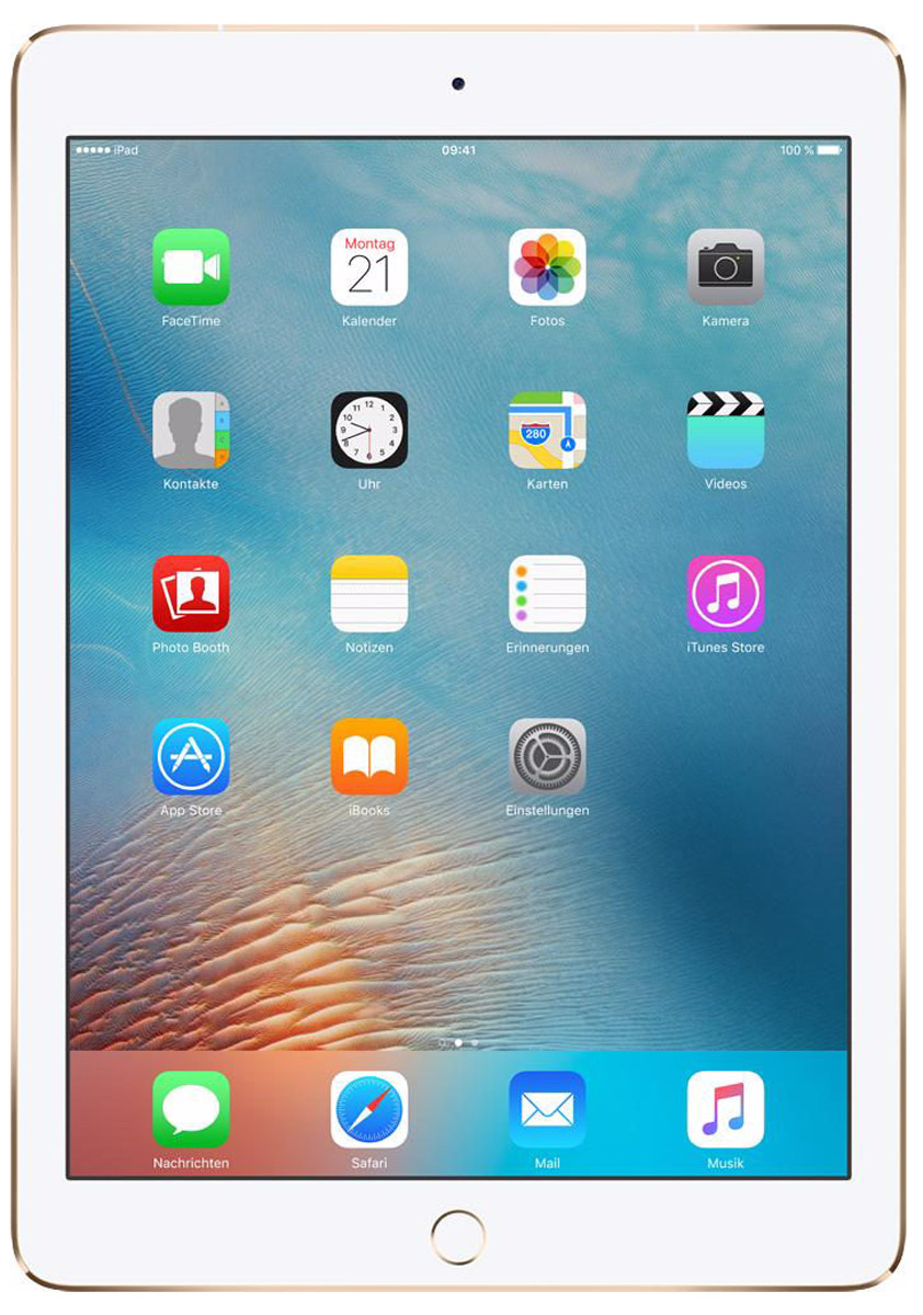 Apple iPad Pro 9,7 Wi-Fi + Cellular 32GB, GoldMLPY2RU/A Apple iPad Pro 9,7 Wi-Fi + Cellular 32GB, GoldMLPY2RU/AiPad Pro с дисплеем диагональю 9,7 дюйма весит менее 500 граммов и оснащен новым профессиональным дисплеем Retina с более высокой яркостью, расширенной цветовой палитрой и сниженным уровнем бликов. В новом iPad Pro также используется режим Night Shift и технология дисплея True Tone, позволяющая значительно улучшить регулировку баланса белого.Для невероятной производительности в устройстве установлен процессор A9X с 64-битной архитектурой, который превосходит по мощности большинство портативных компьютеров. Аудиосистема с четырьмя динамиками стала в два раза мощнее. Новая 12-мегапиксельная камера iSight позволяет снимать Live Photos и видео 4K. iPad Pro также оснащён 5-мегапиксельной HD-камерой FaceTime и поддерживает более быстрые беспроводные технологии. Кроме того, устройство совместимо с уникальным Apple Pencil и новой клавиатурой Smart Keyboard, созданной специально для iPad Pro с дисплеем 9,7 дюйма.В 9,7-дюймовом дисплее нового iPad Pro использованы передовые технологии, в том числе технология True Tone, которая позволяет с помощью четырёхканальных датчиков регулировать баланс белого на экране с учётом внешнего освещения, что обеспечивает более точную и естественную цветопередачу и комфорт для глаз. Усовершенствованный дисплей Retina стал на 25% ярче, а уровень отражения снизился на 40% по сравнению с iPad Air 2, поэтому изображение на экране можно легко рассмотреть как при искусственном, так и при естественном свете. На iPad Pro используется та же расширенная цветовая палитра, что и на iMac с дисплеем Retina 5K, а насыщенность цвета увеличилась на 25%. Специальный контроллер синхронизации, фотовыравнивание и оксидный тонкоплёночный транзистор обеспечивают невероятную точность при передаче цветов, а также высокую контрастность и чёткость изображения. Режим Night Shift в iOS 9.3 использует часы iPad Pro и службу геолокации, чтобы автоматически изменять цвета дисплея на более тёплые после наступления темноты, благодаря чему пользователи смогут легче засыпать после работы с устройством.Толщина нового iPad Pro всего 6,1 мм, а вес - менее 500 граммов, при этом iPad Pro гарантирует высочайшую производительность и невероятную универсальность, а также предоставляет обширные возможности подключения к сетям, поэтому вы сможете решать с его помощью самые ресурсоёмкие задачи, куда бы ни отправились. Процессор A9X третьего поколения с 64-битной архитектурой превосходит по мощности многие ноутбуки, а по качеству графики не уступает игровым приставкам. В то же время iPad Pro может целый день работать без подзарядки. К тому же, вы всегда сможете оставаться на связи благодаря сверхбыстрому подключению к беспроводным сетям, поддержке Wi-Fi 802.11ac с технологией MIMO, поддержке ещё более быстрой сети 4G LTE Advanced и увеличенной скорости соединения по сотовой сети на 50%. Разумеется, iPad Pro поддерживает основные диапазоны 4G LTE, как и любой другой планшет. Кроме того, в iPad Pro теперь встроена карта Apple SIM, с которой вам станет ещё проще выбирать тарифные планы передачи данных по беспроводным сетям напрямую с устройства во время поездок за границу - услуга доступна более чем в 100 странах и регионах.iPad Pro также оснащён 12-мегапиксельной камерой iSight с усовершенствованной матрицей и технологией Focus Pixels для быстрой фокусировки, процессором обработки сигналов разработки Apple, улучшенной функцией шумоподавления, системой тональной компрессии третьего поколения и усовершенствованной функцией распознавания лиц. Благодаря этим нововведениям вы можете делать четкие фотографии с высокой детализацией, 63-мегапиксельные панорамы и Live Photos. Благодаря вспышке True Tone можно делать качественные снимки и сканировать документы даже при плохом освещении. Новая камера iSight позволяет снимать видео 4K, поэтому на iPad Pro можно сразу снимать, монтировать и показывать фильмы профессионального уровня. Благодаря улучшенной 5-мегапиксельной HD-камере FaceTime, расположенной на передней панели, iPad Pro станет вашим любимым инструментом для организации видеоконференций и общения с близкими.Аудиосистема с четырьмя динамиками обеспечивает качественное, чистое и насыщенное стереозвучание, а мощность аудиовыхода увеличилась почти в два раза. Встроенные датчики автоматически регулируют и оптимизируют звук с учётом положения устройства. iOS 9.3 поддерживает воспроизведение видео с аудиопотоком Dolby Digital Plus, а цифровой AV-адаптер Lightning обеспечивает возможность многоканального вывода.С Apple Pencil и клавиатурой Smart Keyboard, которые продаются отдельно, iPad Pro становится ещё более точным и многофункциональным инструментом. Инновационные датчики Apple Pencil учитывают не только силу нажатия, но и угол наклона, поэтому рисовать, оставлять примечания и делать заметки с его помощью можно так же легко и естественно, как обычным карандашом. Новая клавиатура Smart Keyboard разрабатывалась специально для iPad Pro с дисплеем 9,7 дюйма. Она очень тонкая и в то же время прочная, её не нужно заряжать, не требуется создания пары с устройством по Bluetooth, и она легко превращается в защитную обложку Smart Cover. Благодаря новому адаптеру Lightning для чтения SD-карт и адаптером Lightning/USB 3 для подключения камеры переносить фотографии и видео с цифровой камеры на iPad Pro станет ещё проще, а новый кабель Lightning/USB-C и адаптер питания USB-C мощностью 29 Вт производства Apple позволят быстрее заряжать устройство. Планшет сертифицирован Ростест, имеет русифицированный интерфейс, меню и «Руководство пользователя».