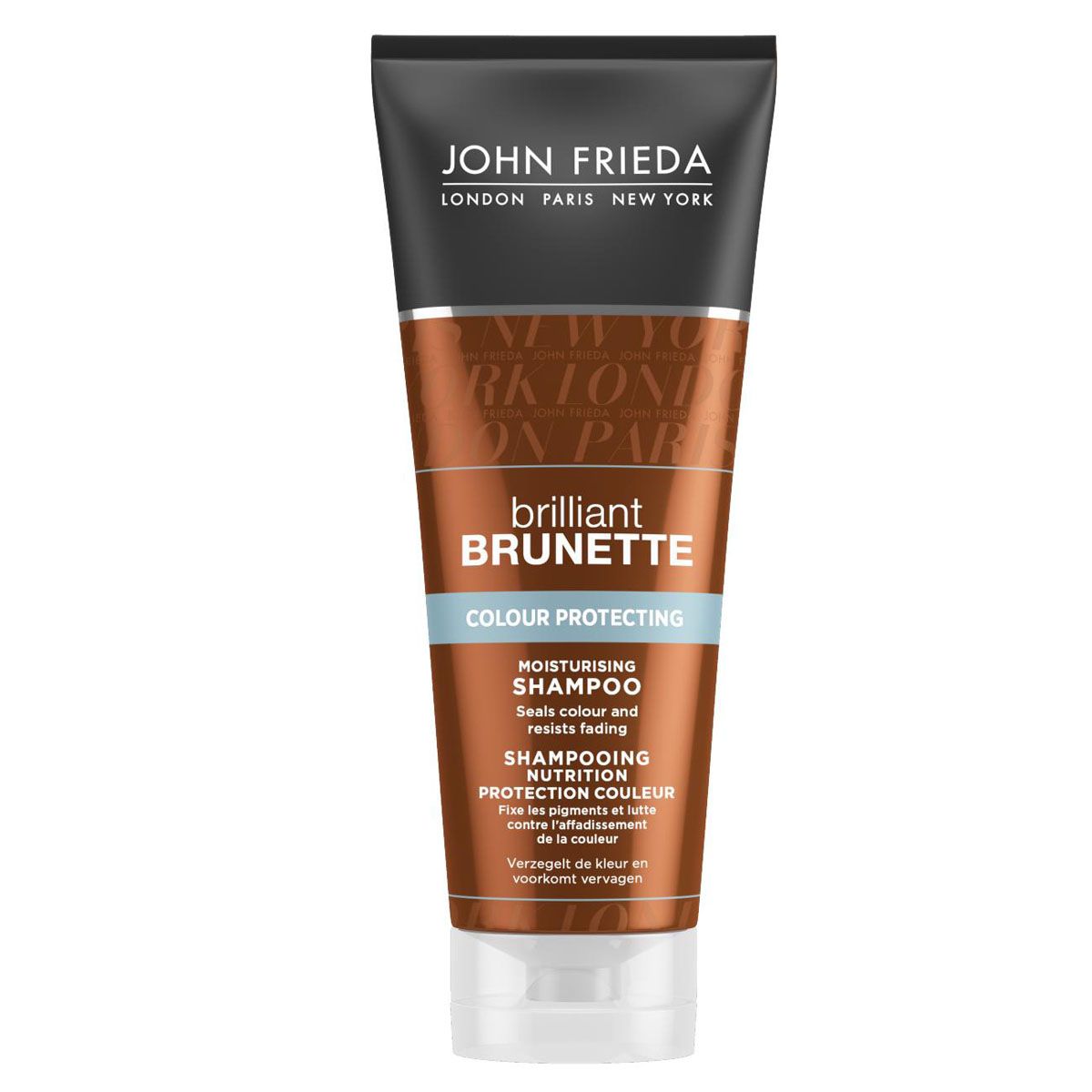 John Frieda Увлажняющий шампунь для защиты цвета темных волос Brilliant Brunette COLOUR PROTECTING 250 млjf311110 John Frieda Увлажняющий шампунь для защиты цвета темных волос Brilliant Brunette COLOUR PROTECTING 250 млjf311110Закрепляет цвет и поддерживает его интенсивность. Сохраните красоту и стойкость цвета волос. Увлажняющий шампунь поможет защитить и сохранить цвет темных волос, компенсируя недостающую влагу сухим и окрашенным темным волосам.