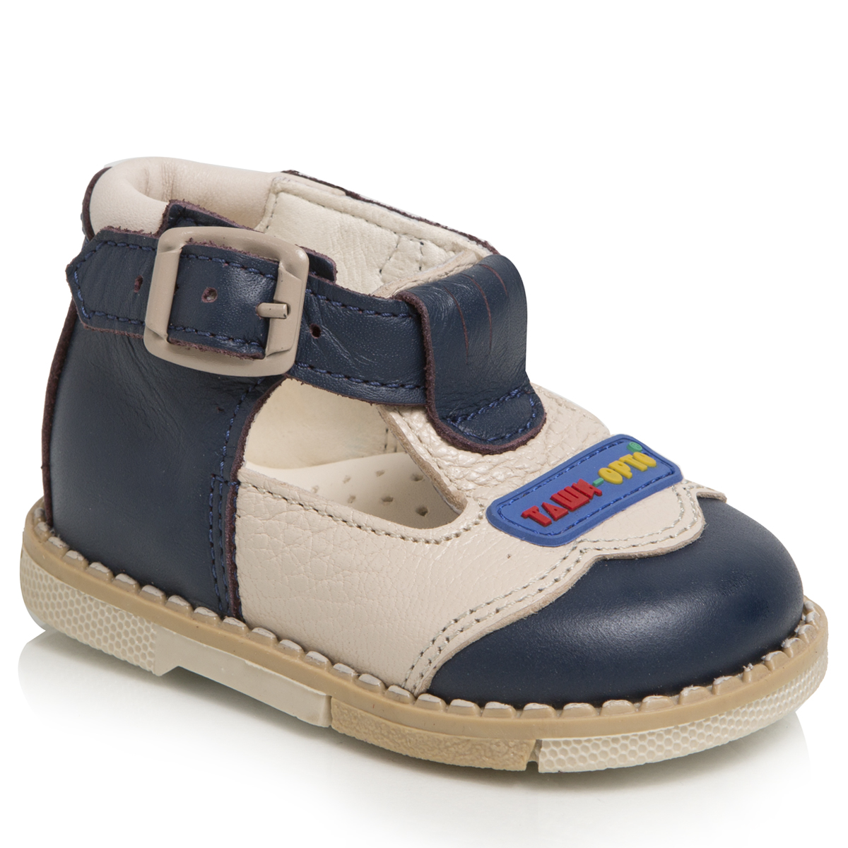 Туфли для мальчика Таши Орто, цвет: темно-синий, бежевый. 112-12. Размер 18